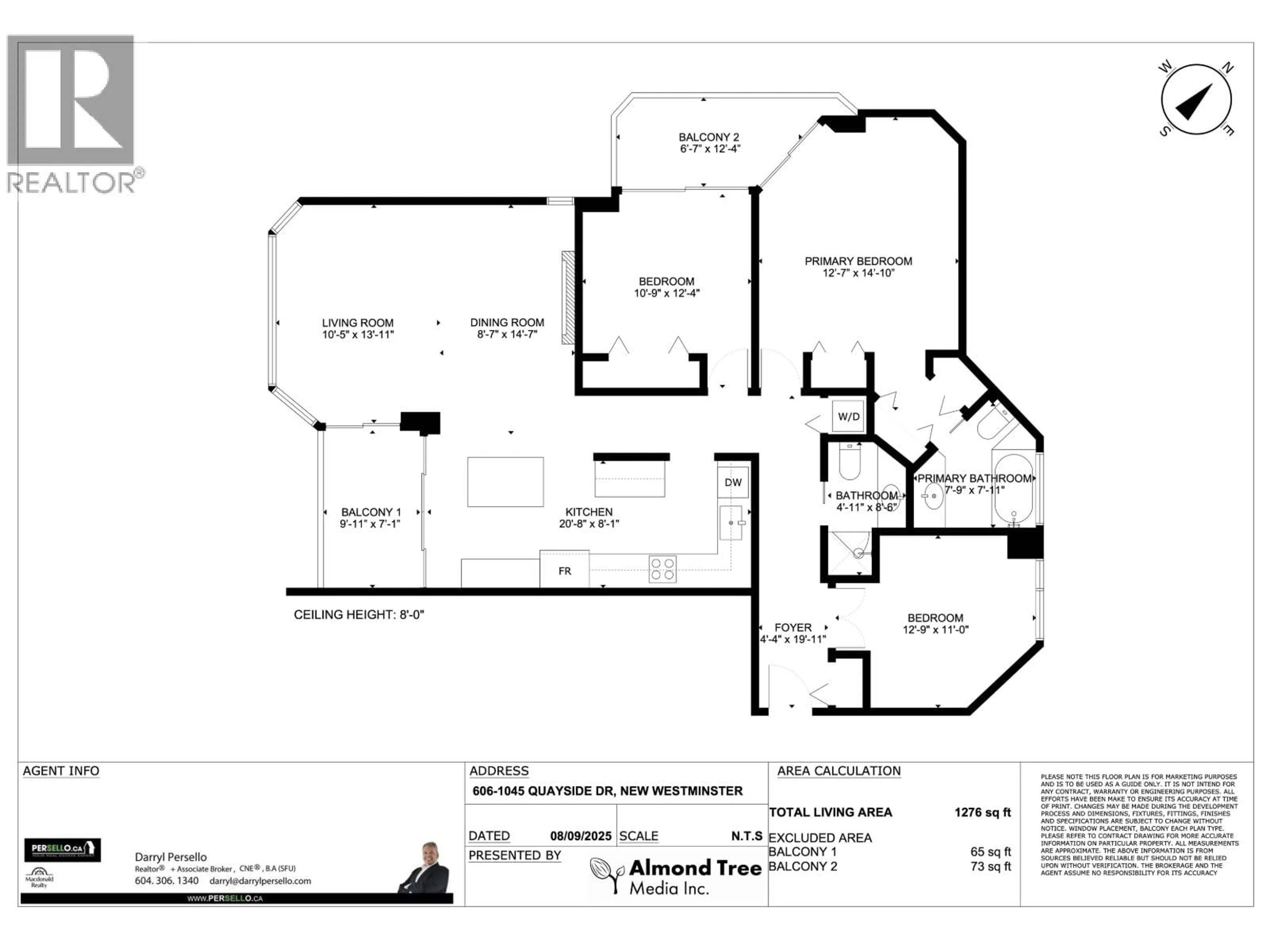 Floor plan for 606 - 1045 QUAYSIDE DRIVE, New Westminster British Columbia V3M6C9