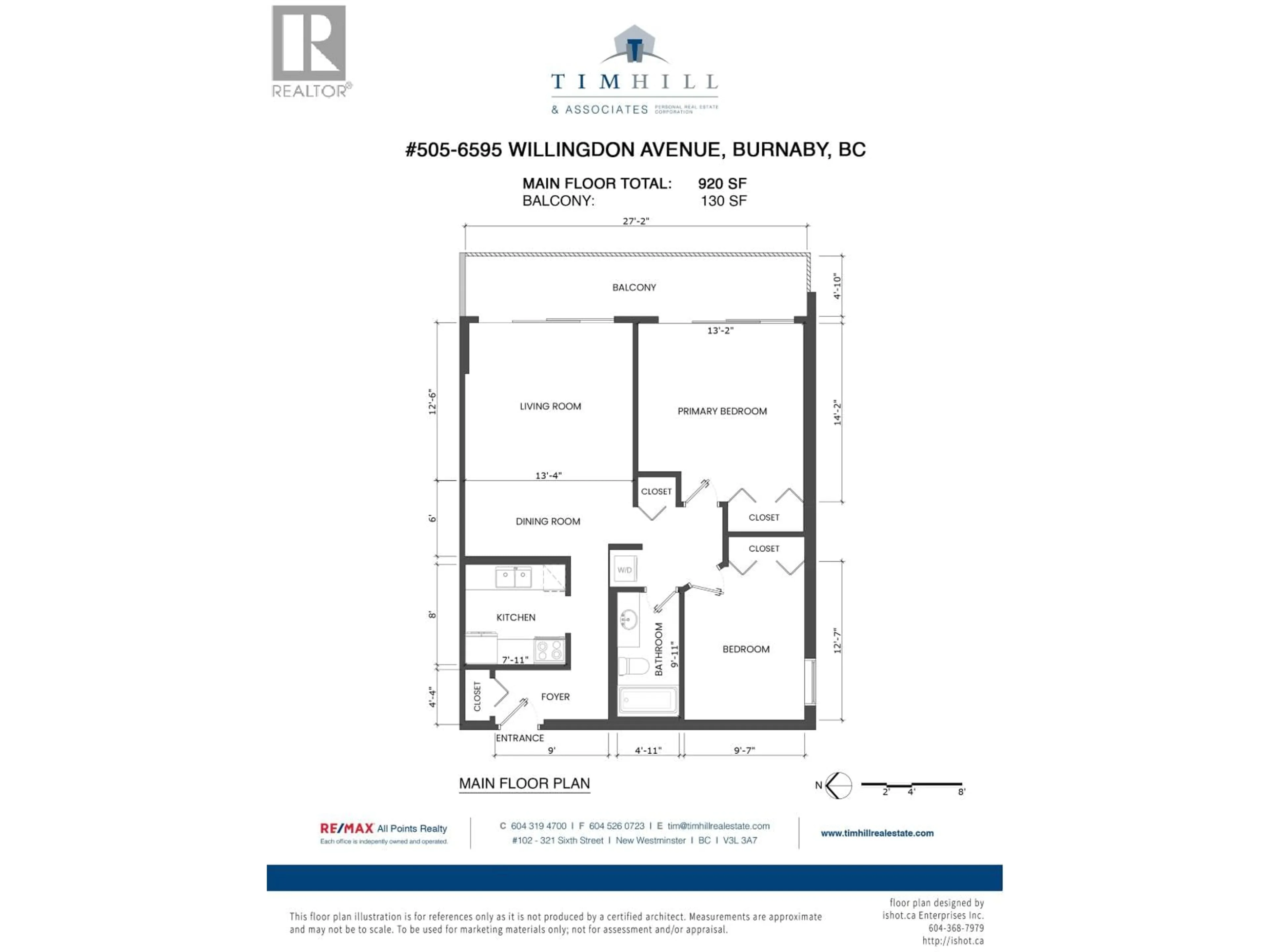 Floor plan for 505 - 6595 WILLINGDON AVENUE, Burnaby British Columbia V5H4E5