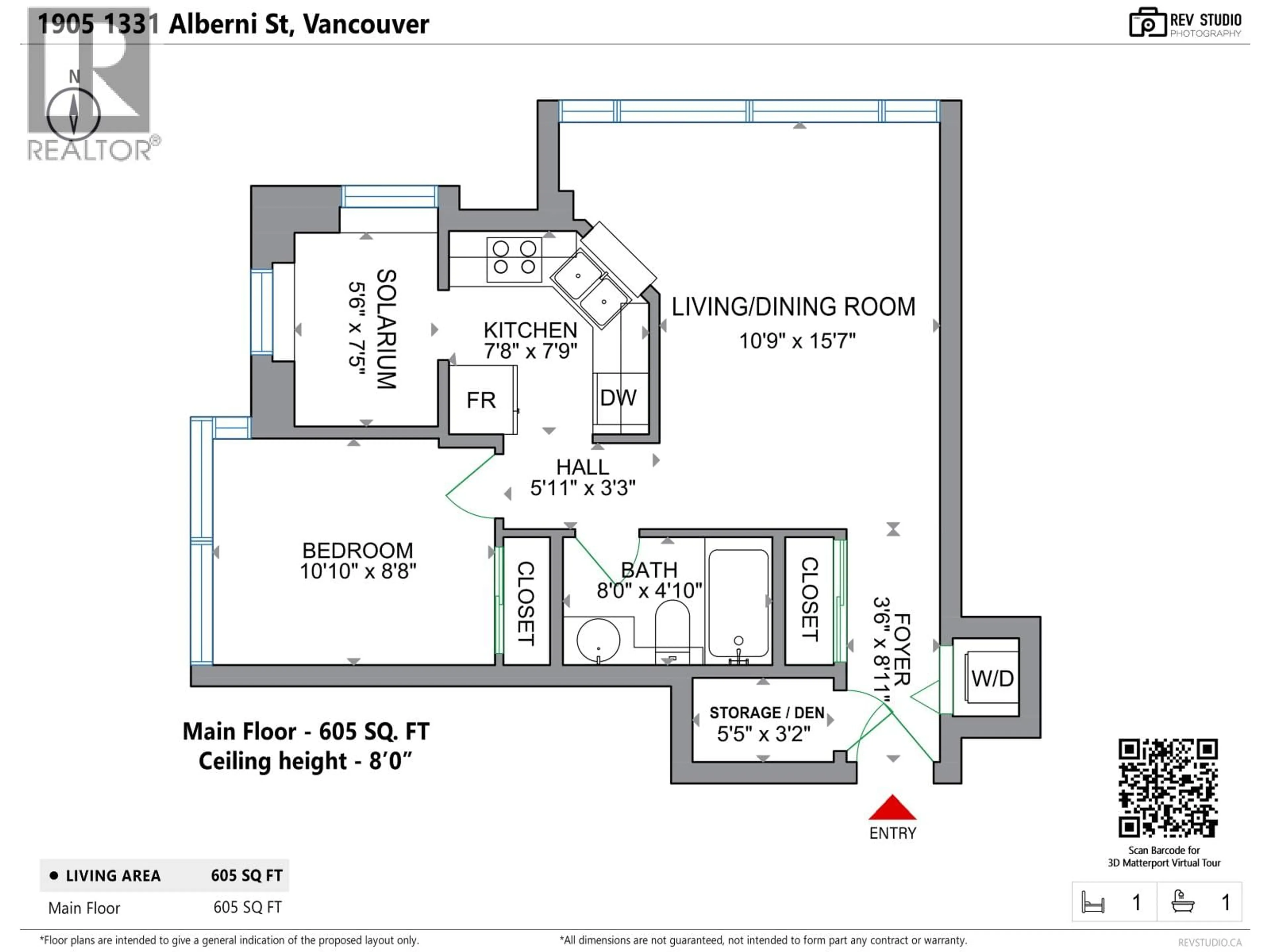 Floor plan for 1905 - 1331 ALBERNI STREET, Vancouver British Columbia V6E4S1