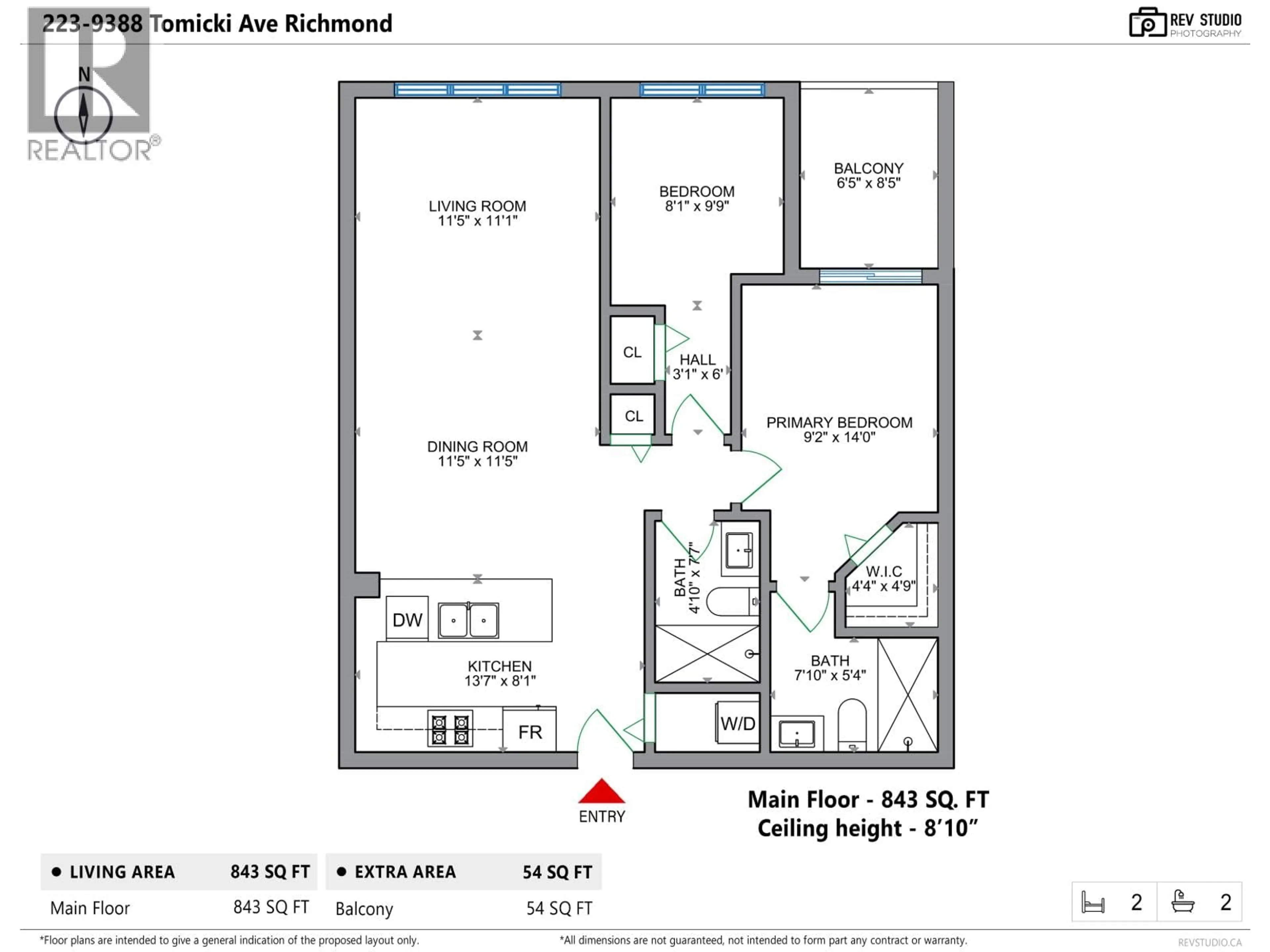 Floor plan for 223 - 9388 TOMICKI AVENUE, Richmond British Columbia V6X0P1