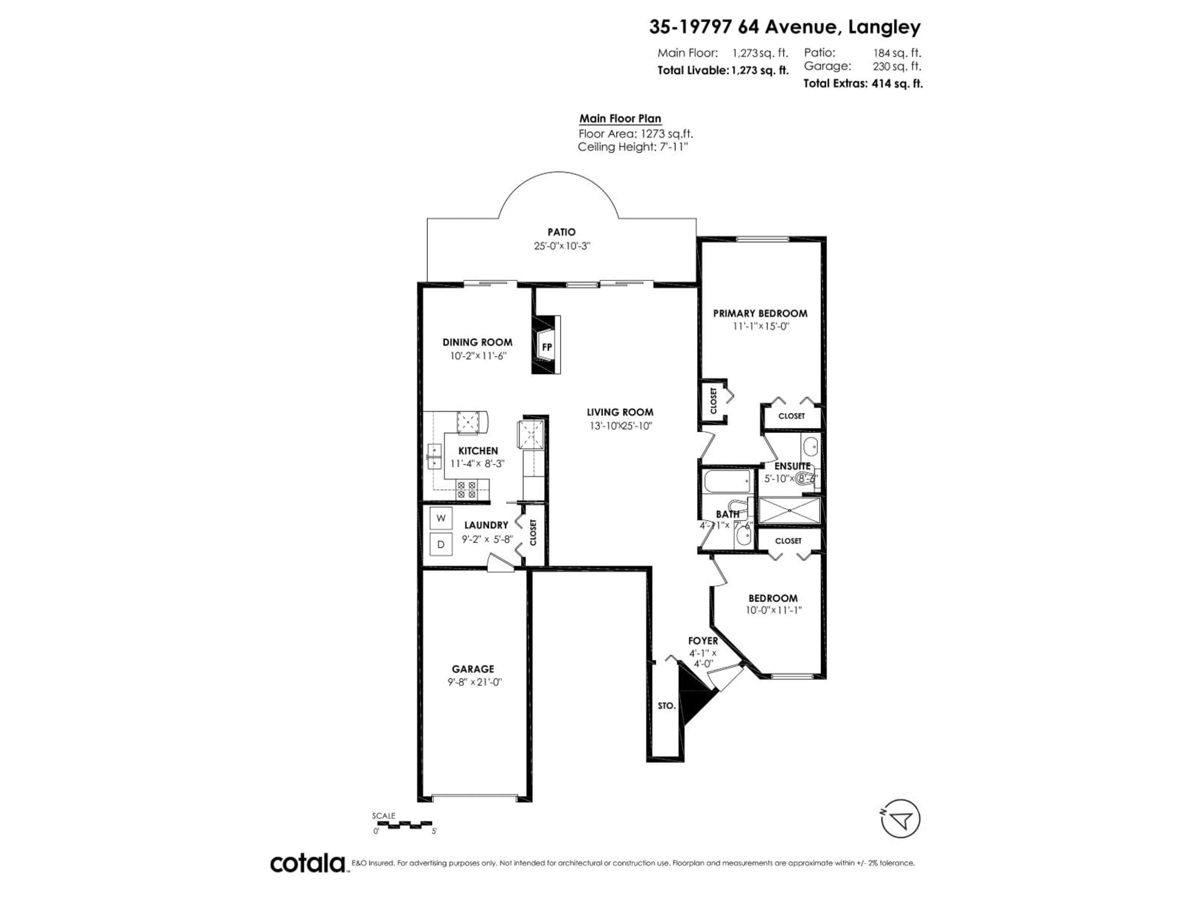 Floor plan for 35 - 19797 64, Langley British Columbia V2Y1G9