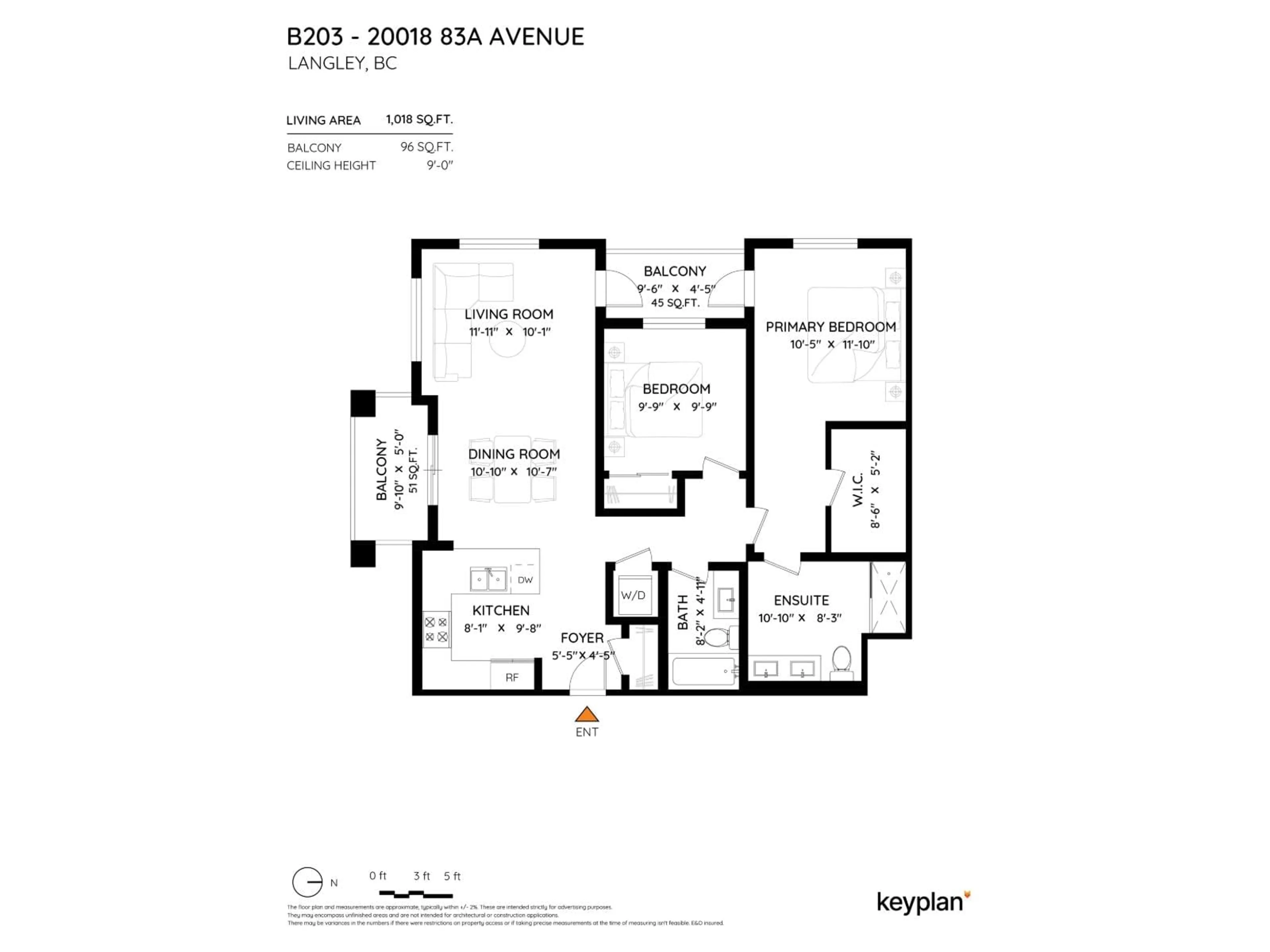 Floor plan for B203 - 20018 83A, Langley British Columbia V2Y3P3