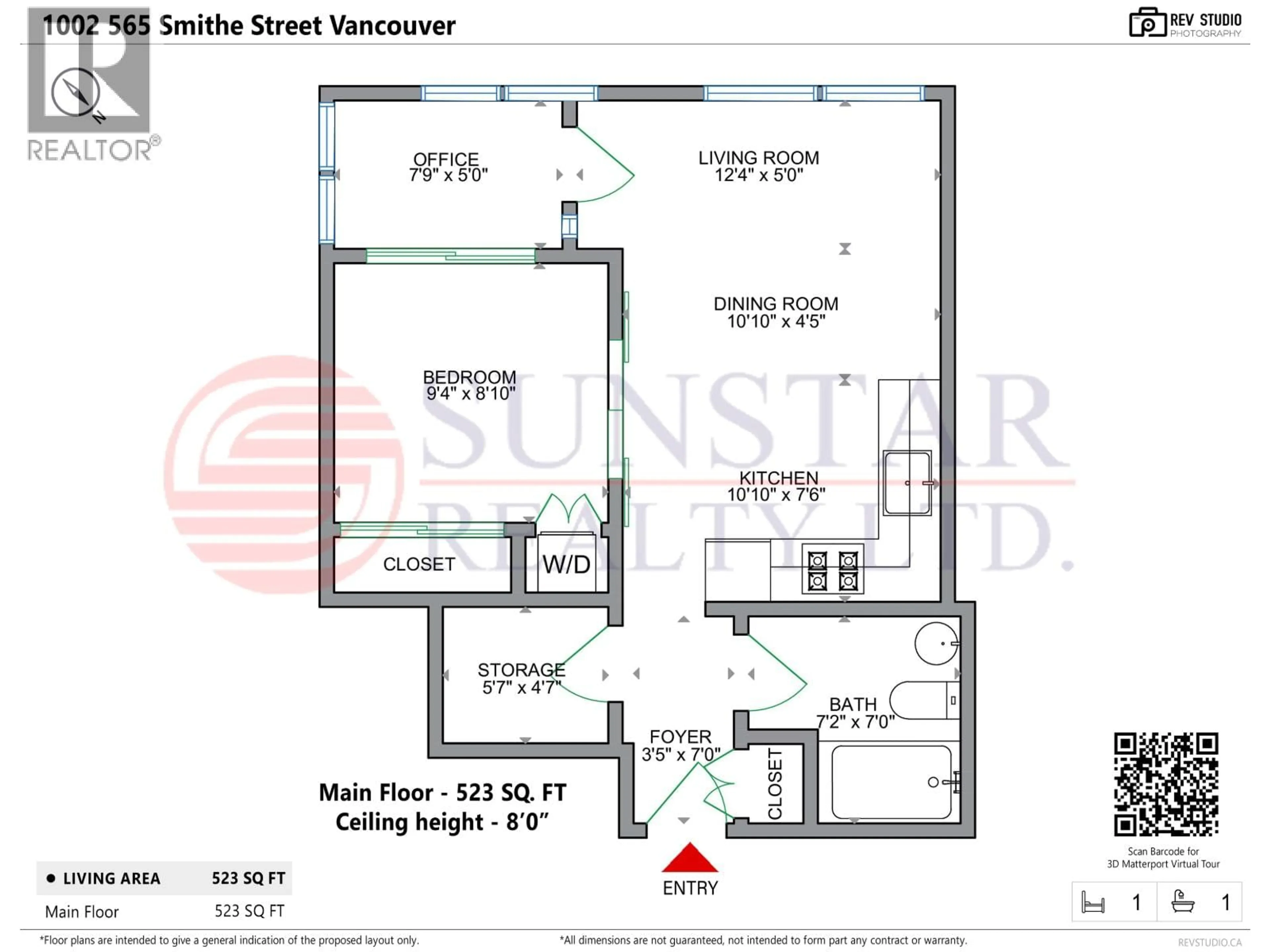 Floor plan for 1002 - 565 SMITHE STREET, Vancouver British Columbia V6B0E4
