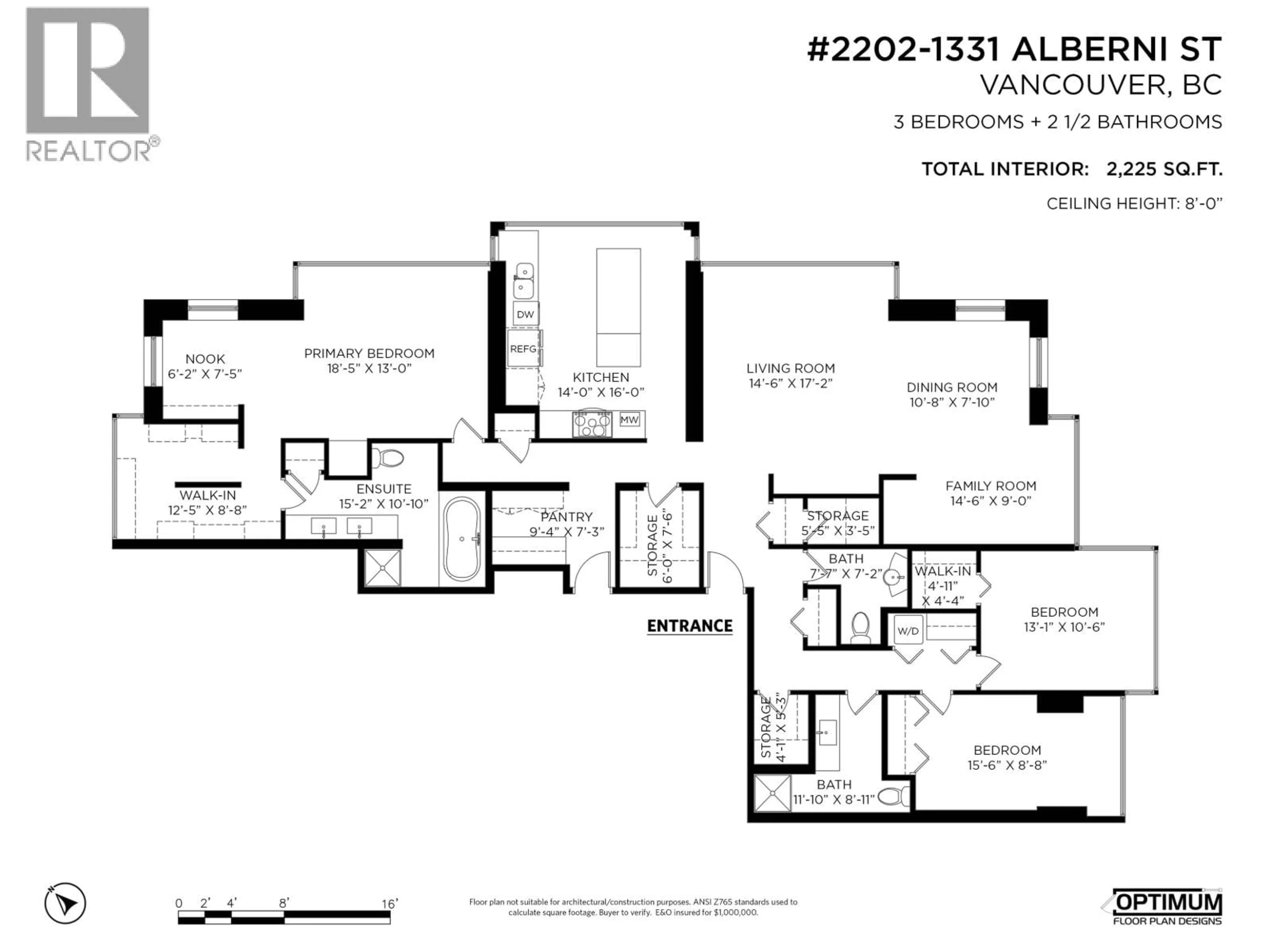 Floor plan for 2202 - 1331 ALBERNI STREET, Vancouver British Columbia V6E4S1