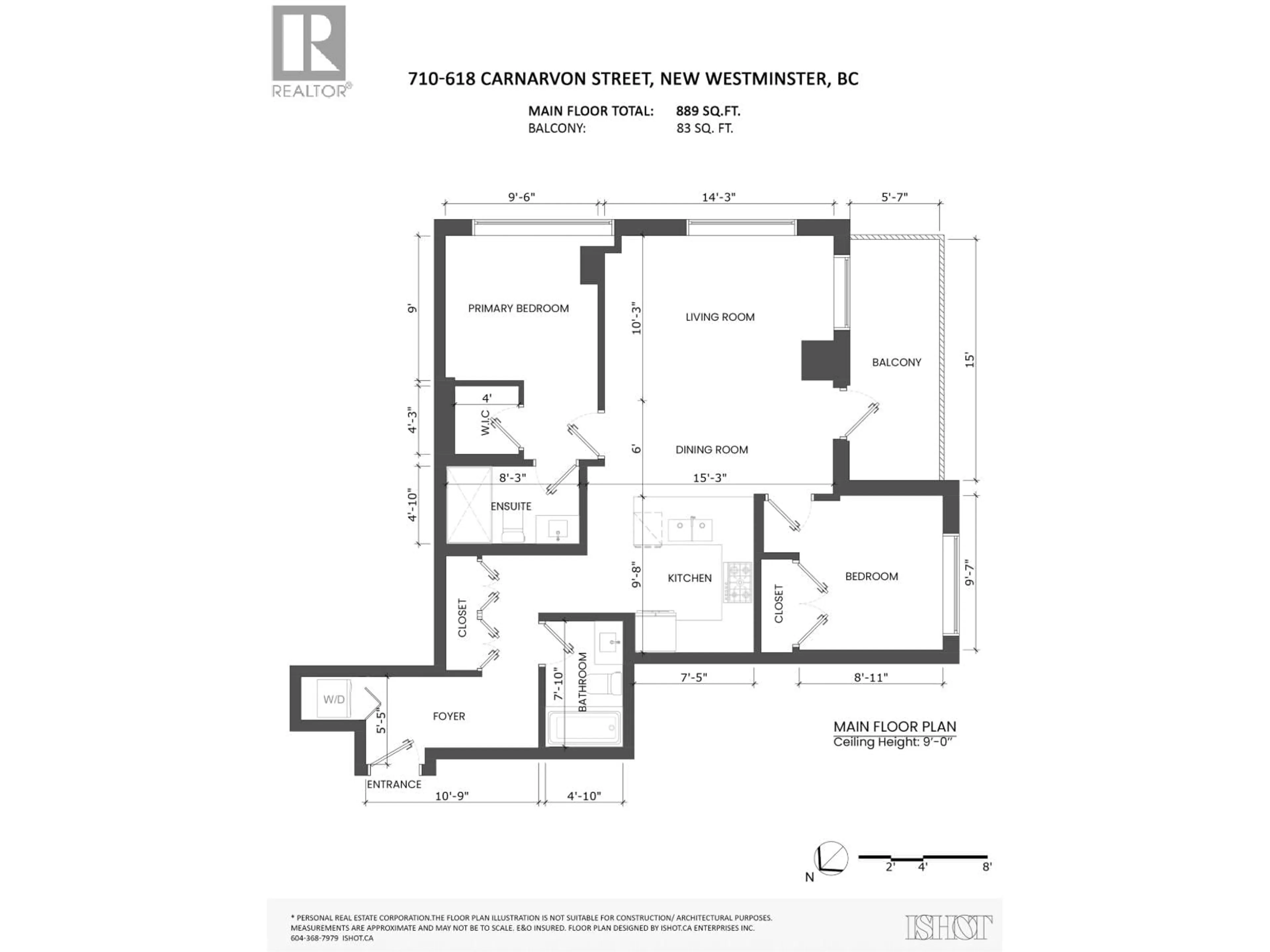 Floor plan for 710 - 618 CARNARVON STREET, New Westminster British Columbia V3M0N9