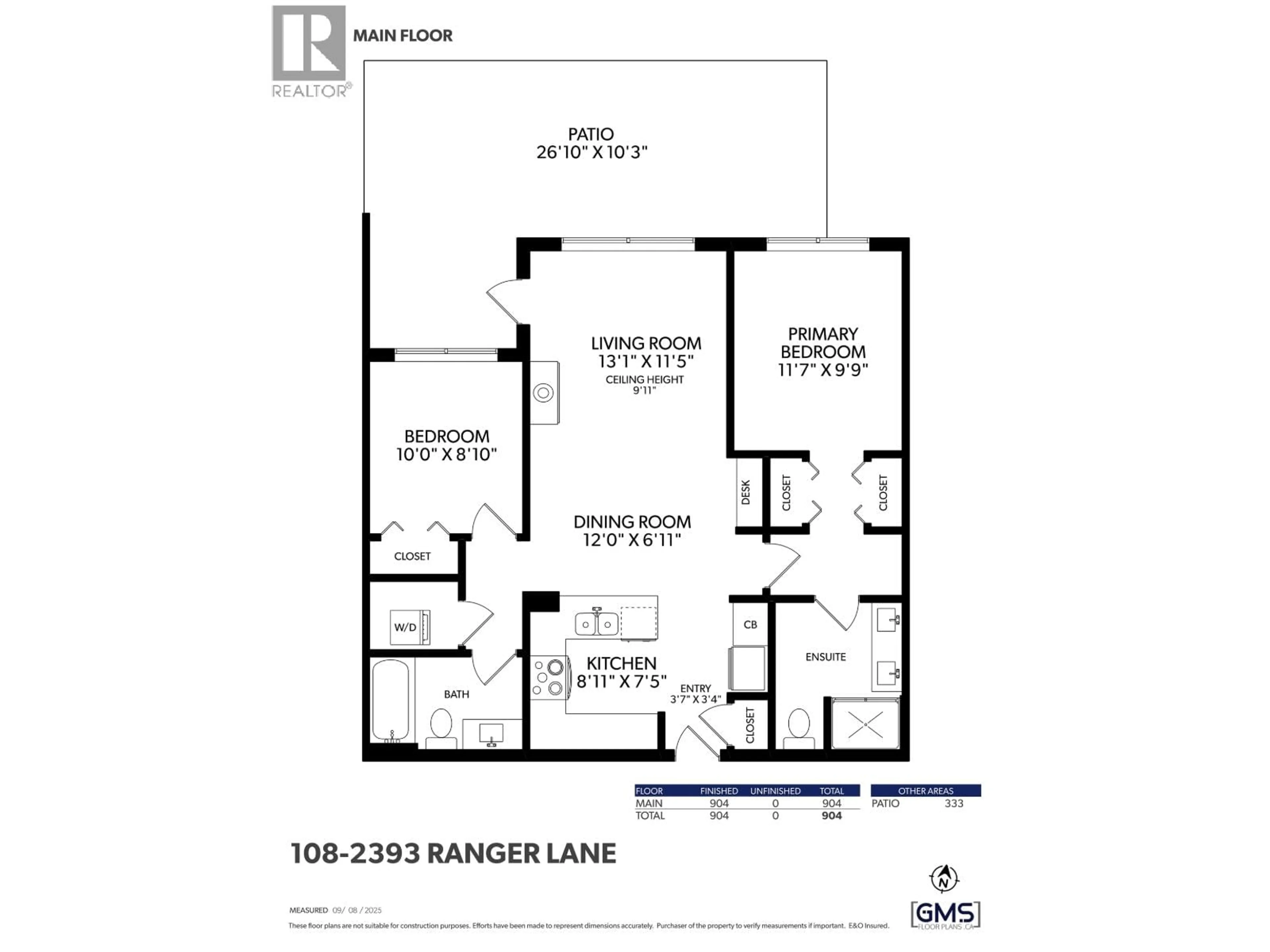 Floor plan for 108 - 2393 RANGER LANE, Port Coquitlam British Columbia V3B0P5