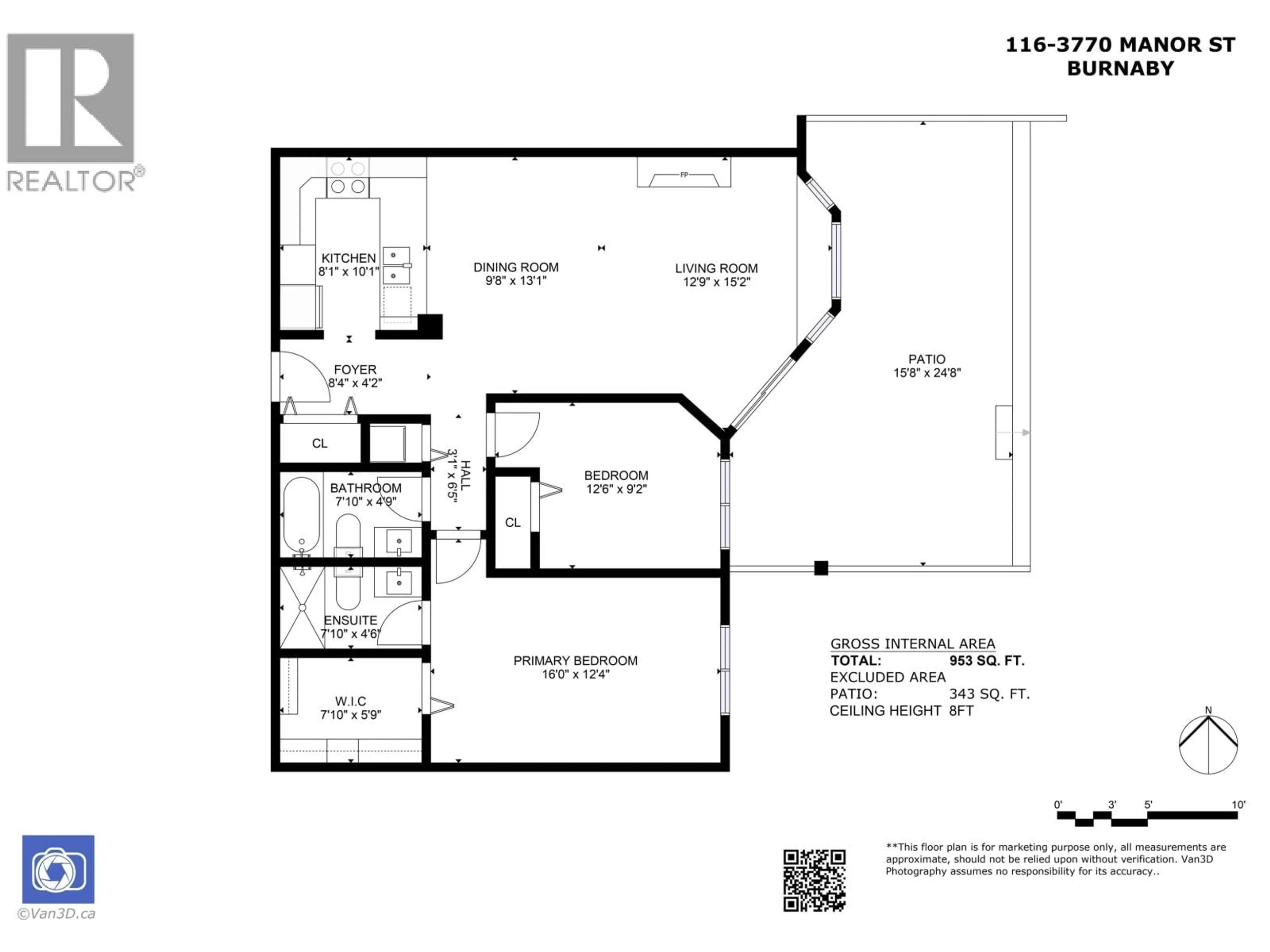 Floor plan for 116 - 3770 MANOR STREET, Burnaby British Columbia V5G4T5