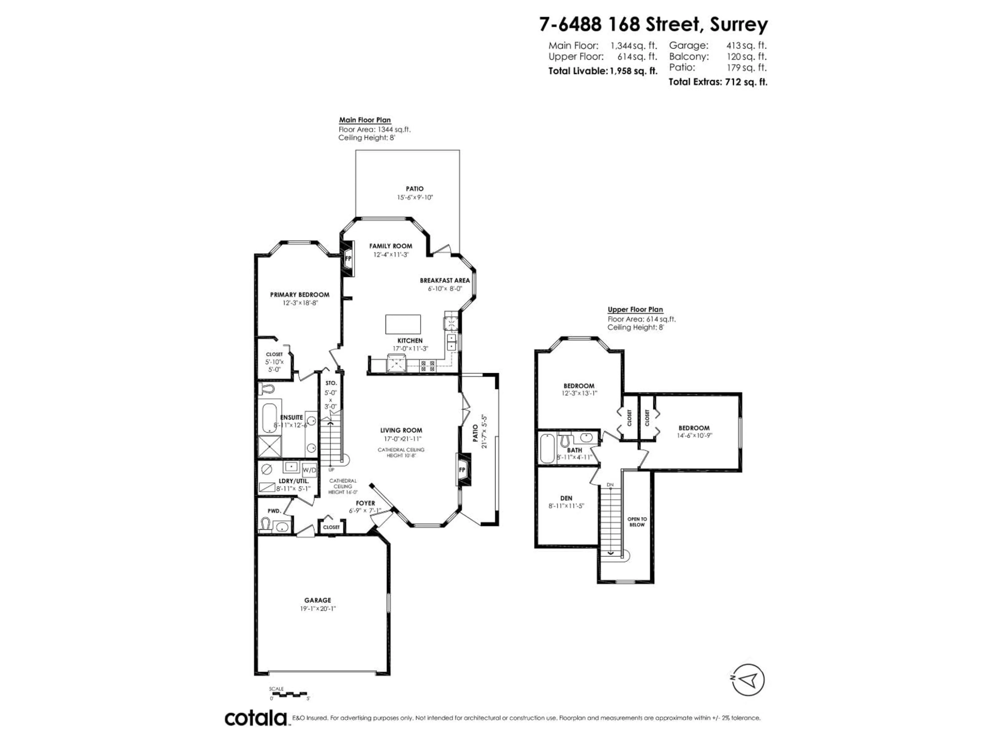 Floor plan for 7 - 6488 168, Surrey British Columbia V3S8Z1