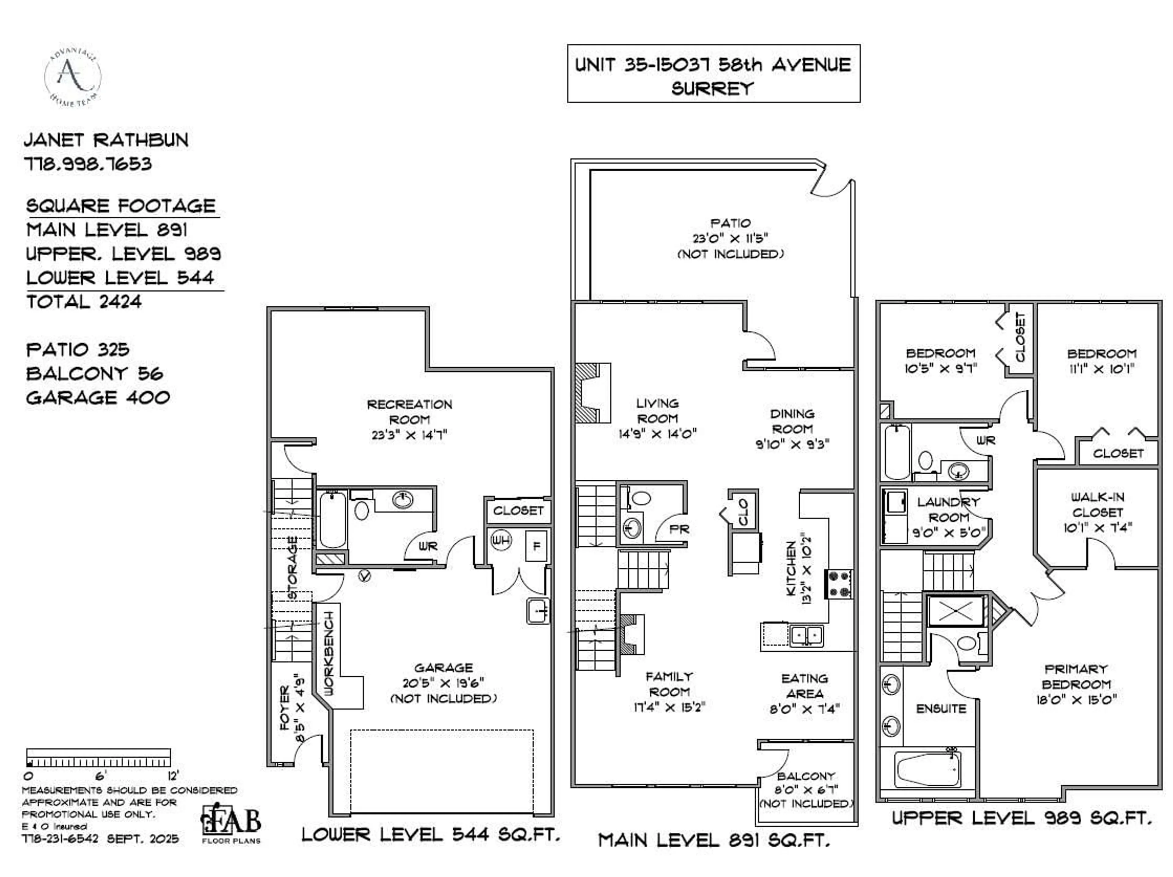 Floor plan for 35 - 15037 58, Surrey British Columbia V3S8Z5