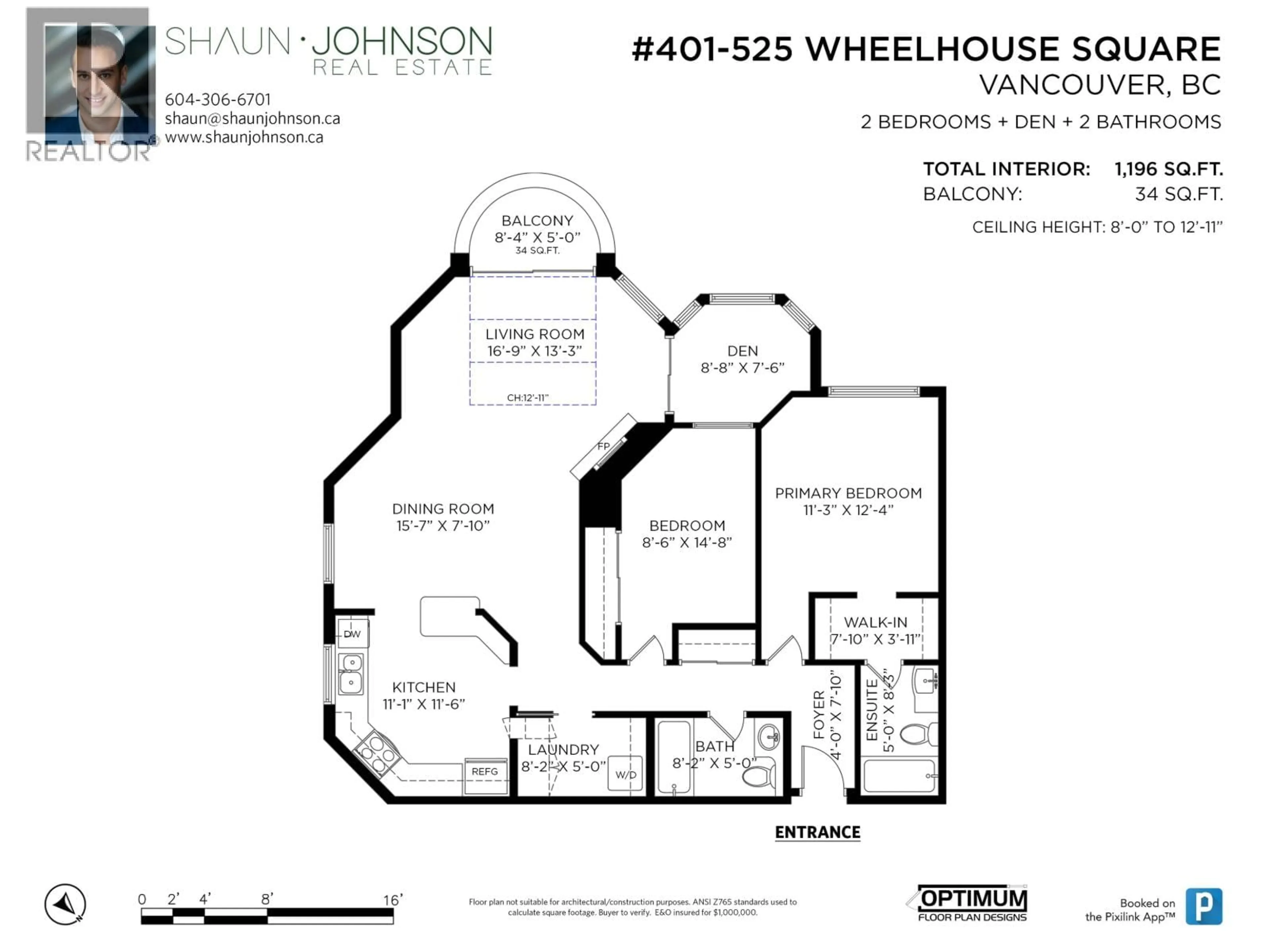 Floor plan for 401 - 525 WHEELHOUSE SQUARE, Vancouver British Columbia V5Z4L8