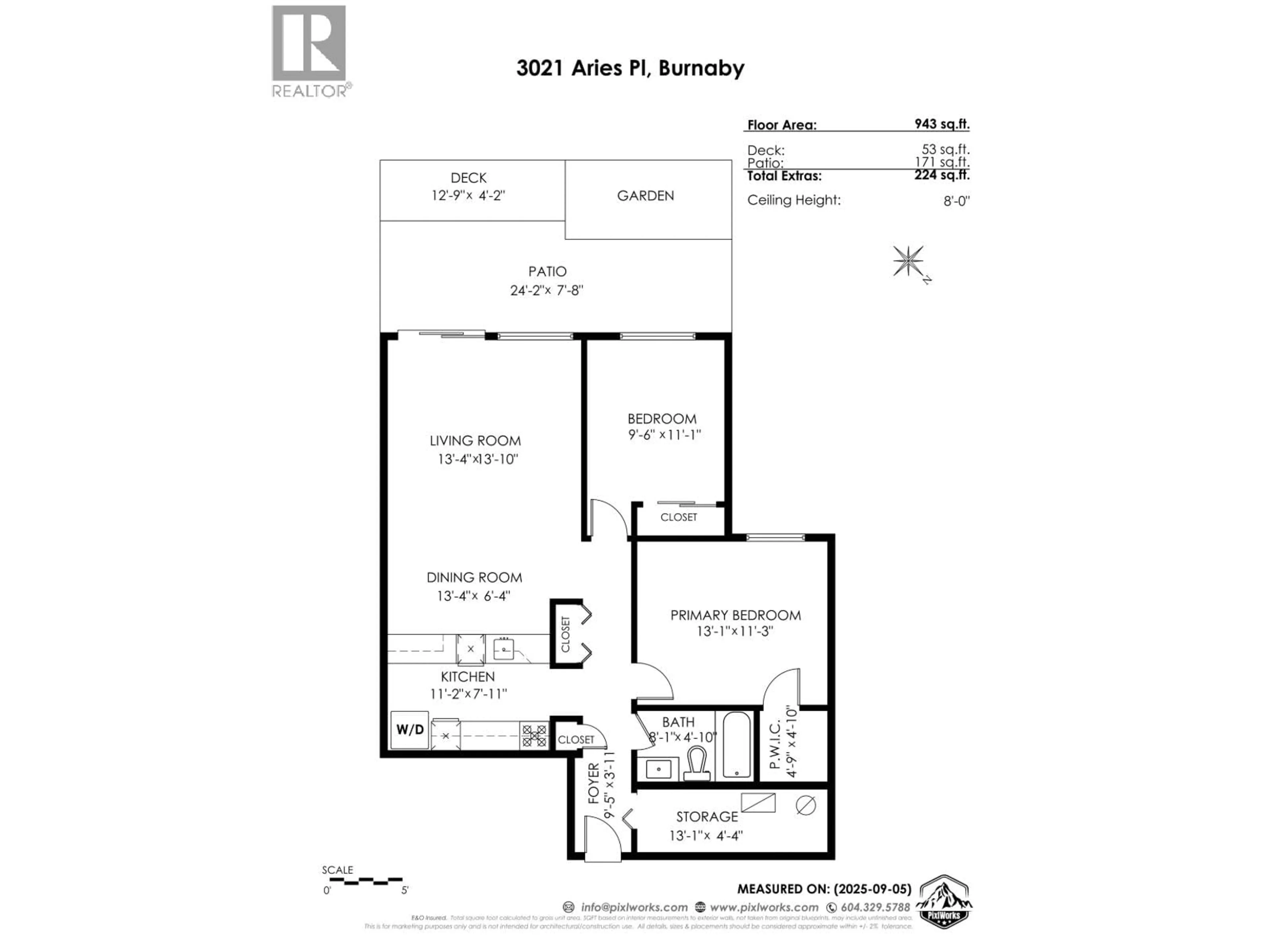 Floor plan for 3021 ARIES PLACE, Burnaby British Columbia V3J7E8
