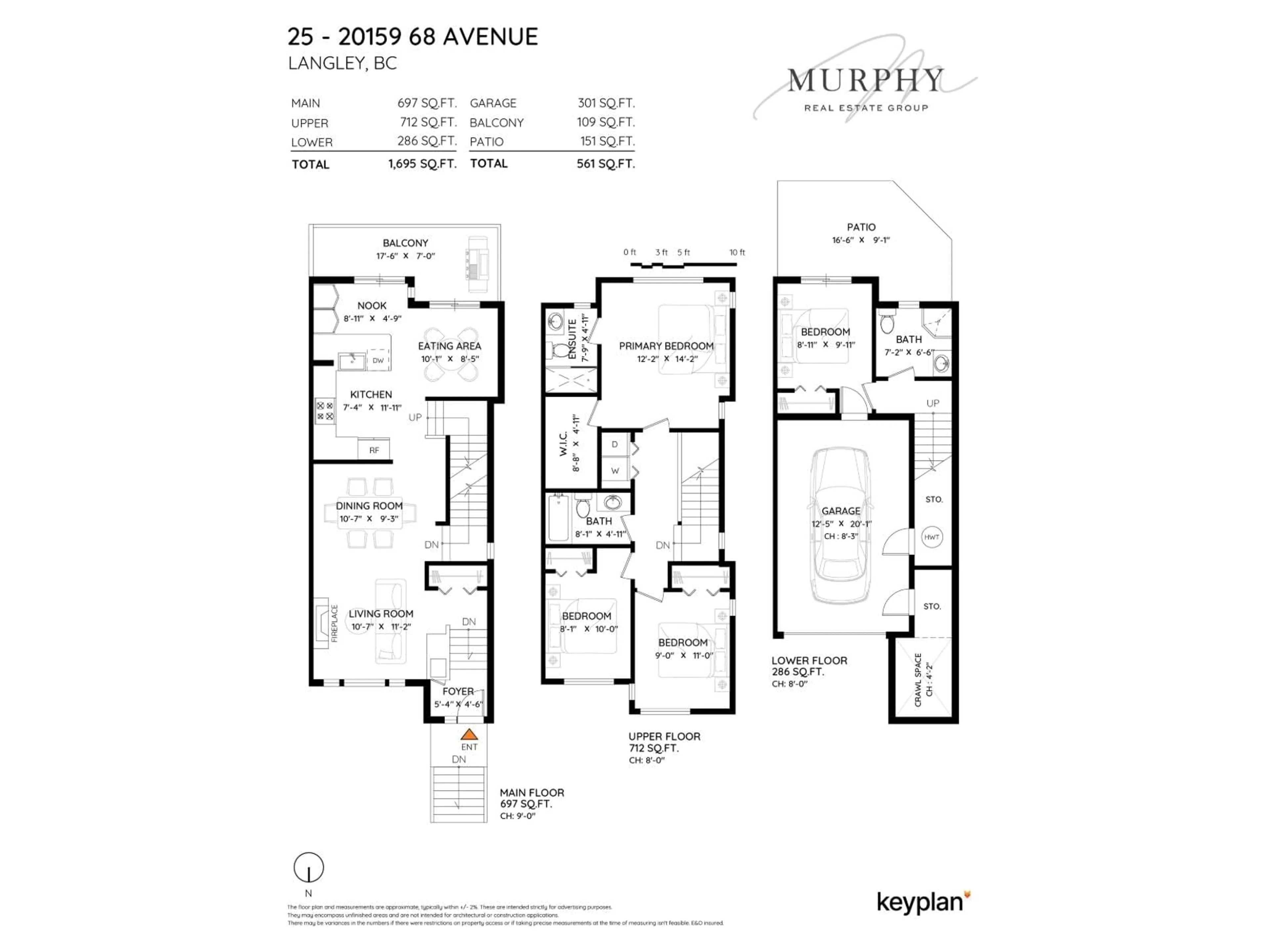 Floor plan for 25 - 20159 68, Langley British Columbia V2Y3H9