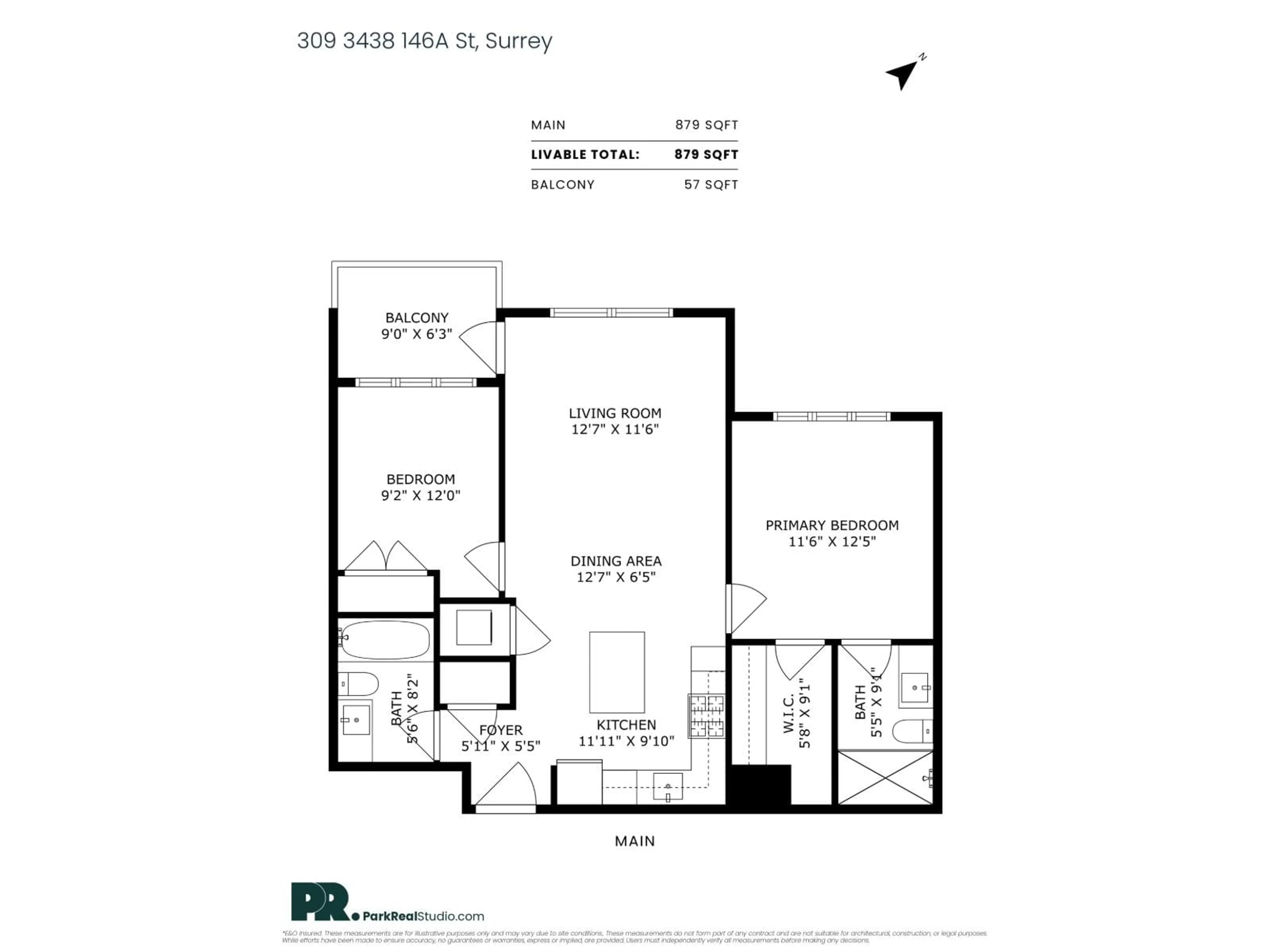 Floor plan for 309 - 3438 146A, Surrey British Columbia V4P0J1