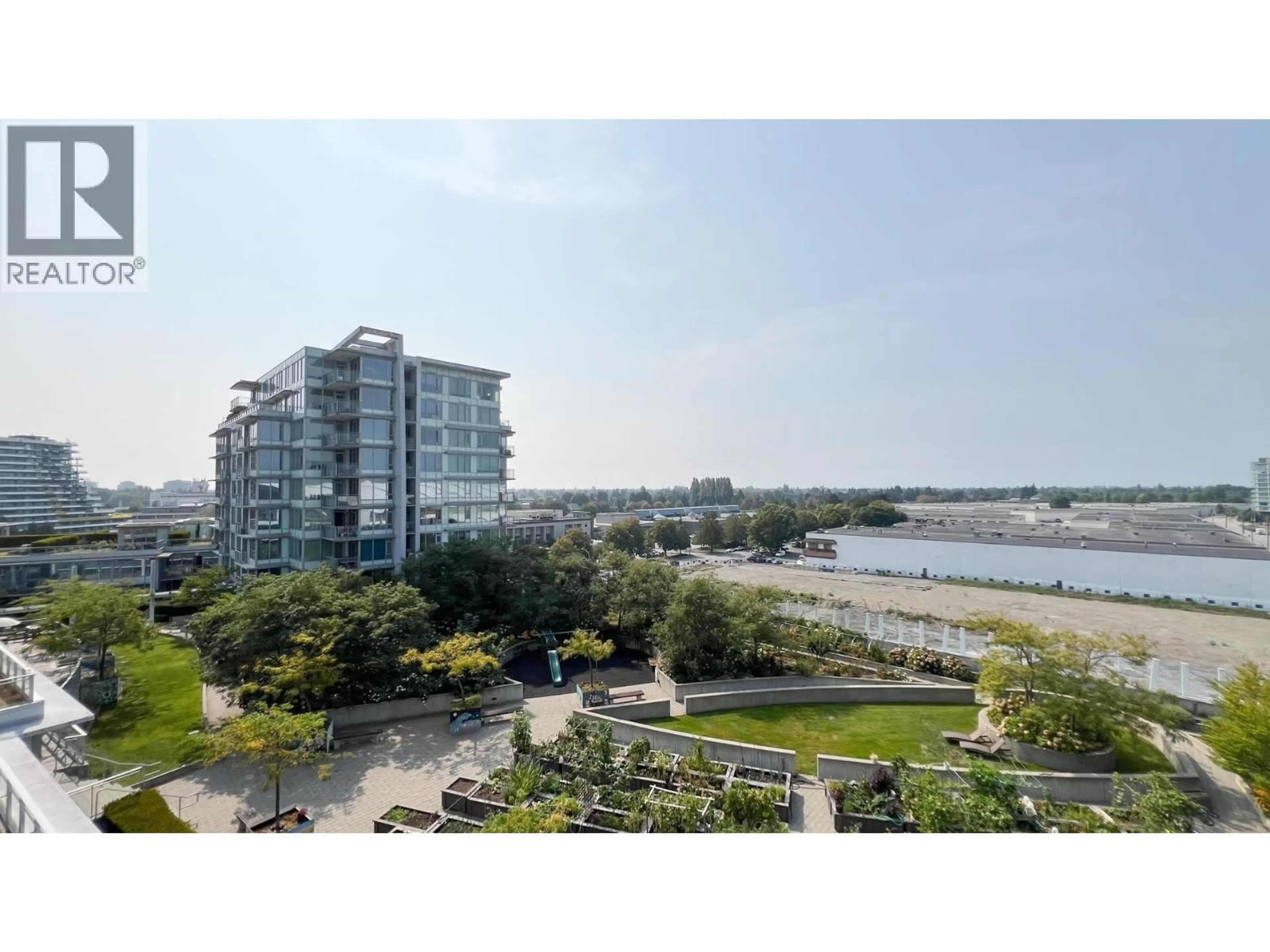 A pic from outside/outdoor area/front of a property/back of a property/a pic from drone, water/lake/river/ocean view for 901 - 6200 RIVER ROAD, Richmond British Columbia V7C4N1