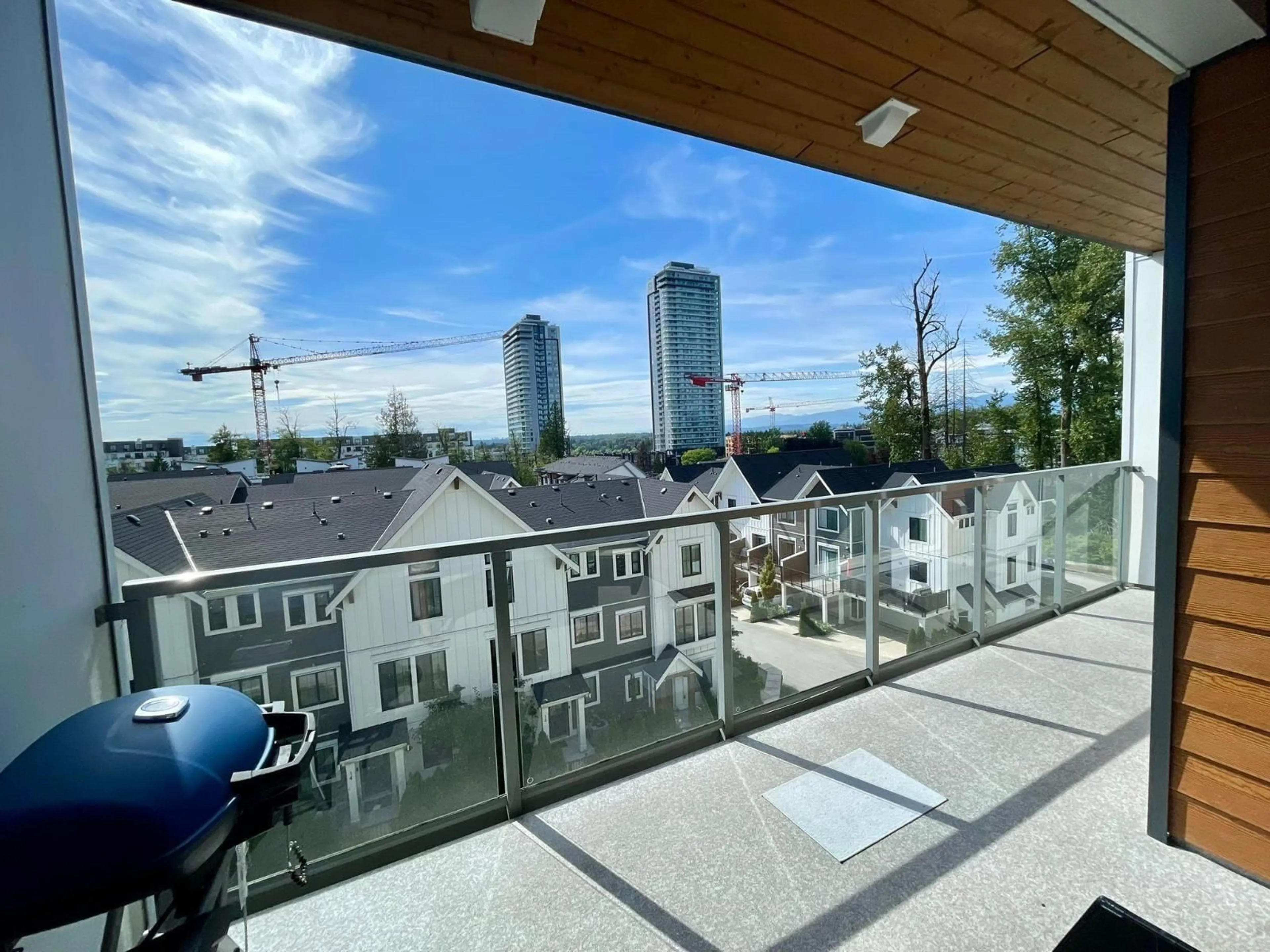 Balcony in the apartment, city buildings view from balcony for 403 - 8447 202, Langley British Columbia V2Y2B7