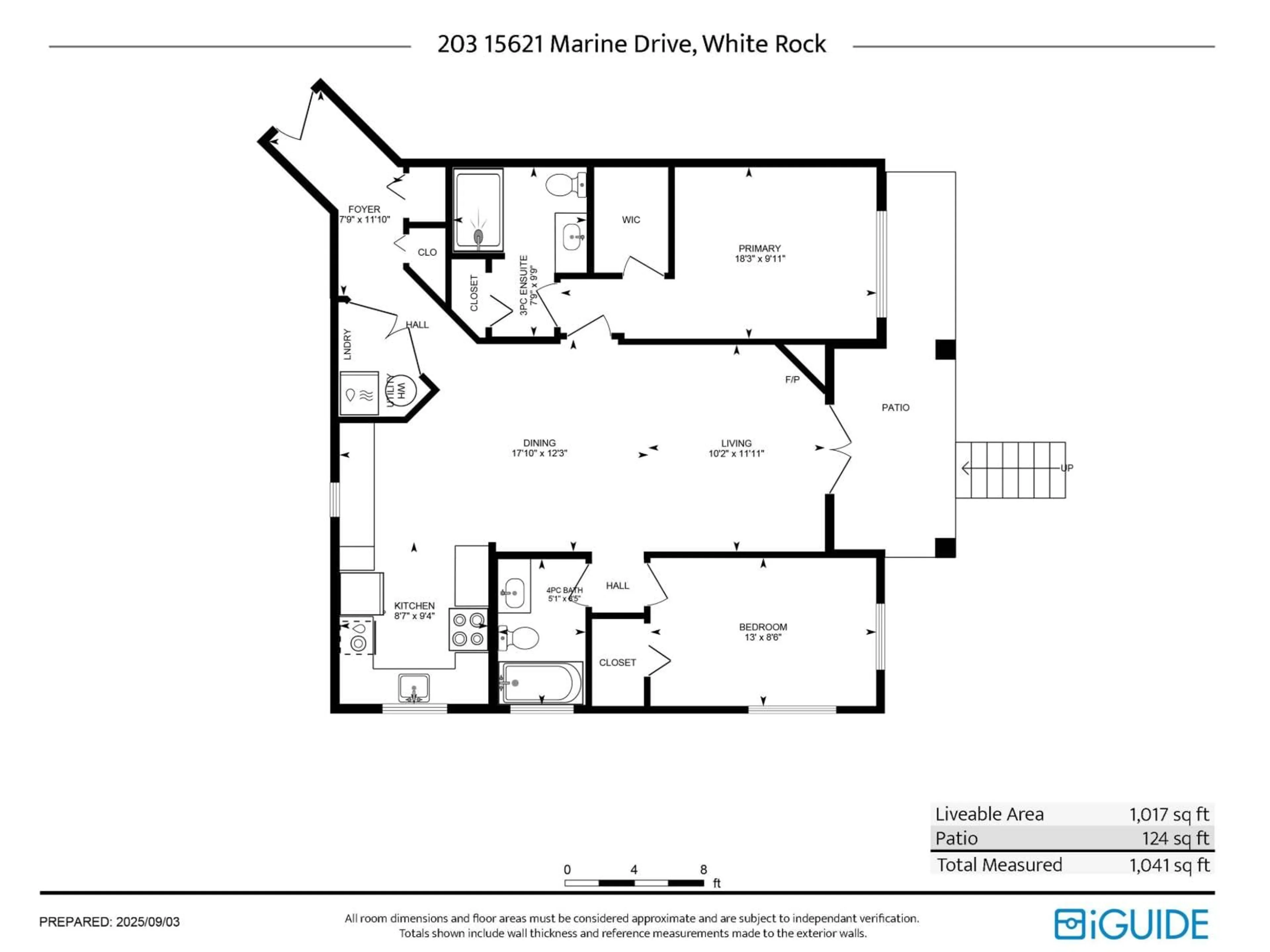 Floor plan for 203 - 15621 MARINE, White Rock British Columbia V4B1E1