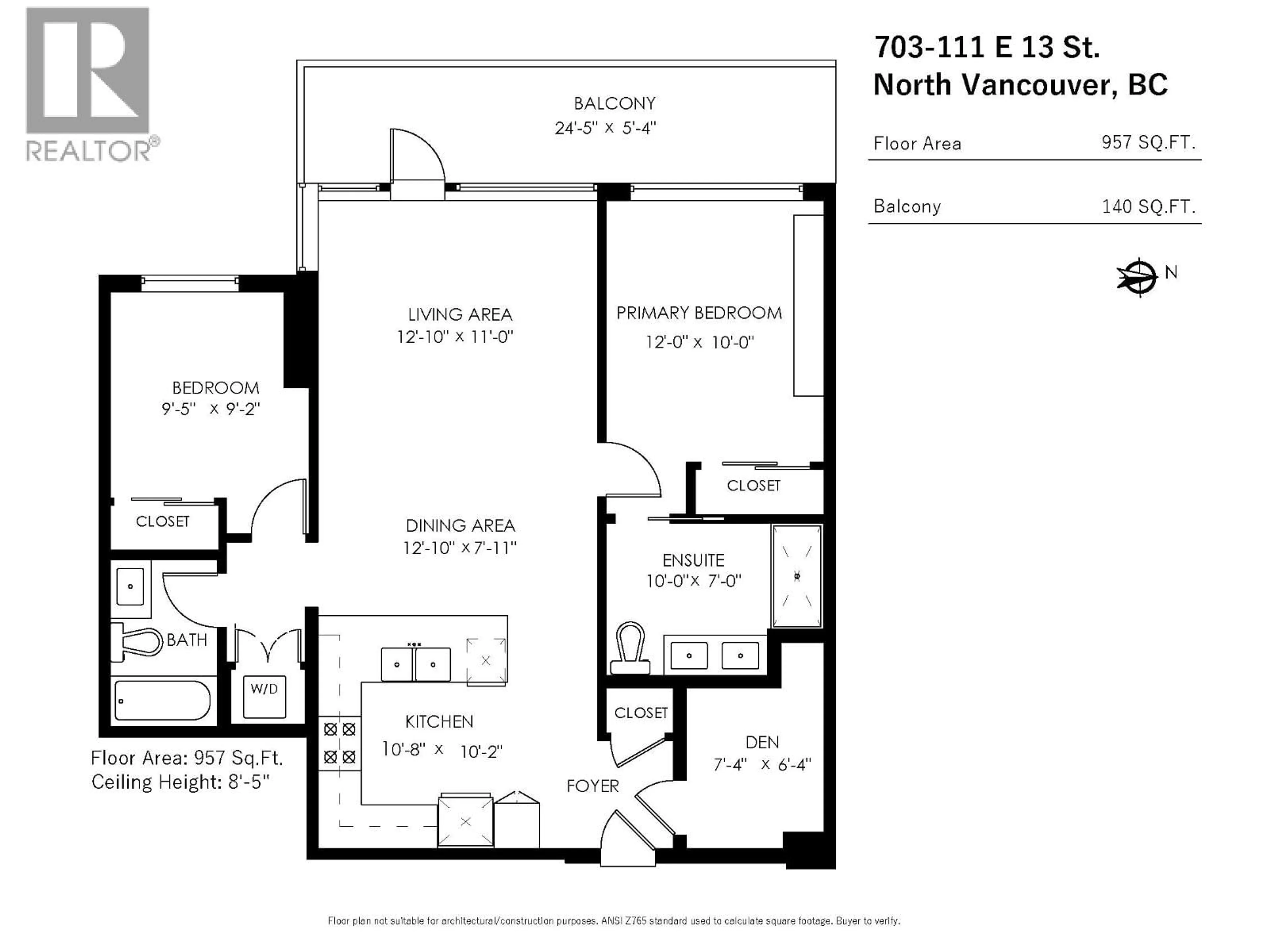Floor plan for 703 - 111 13TH STREET, North Vancouver British Columbia V7L0C7
