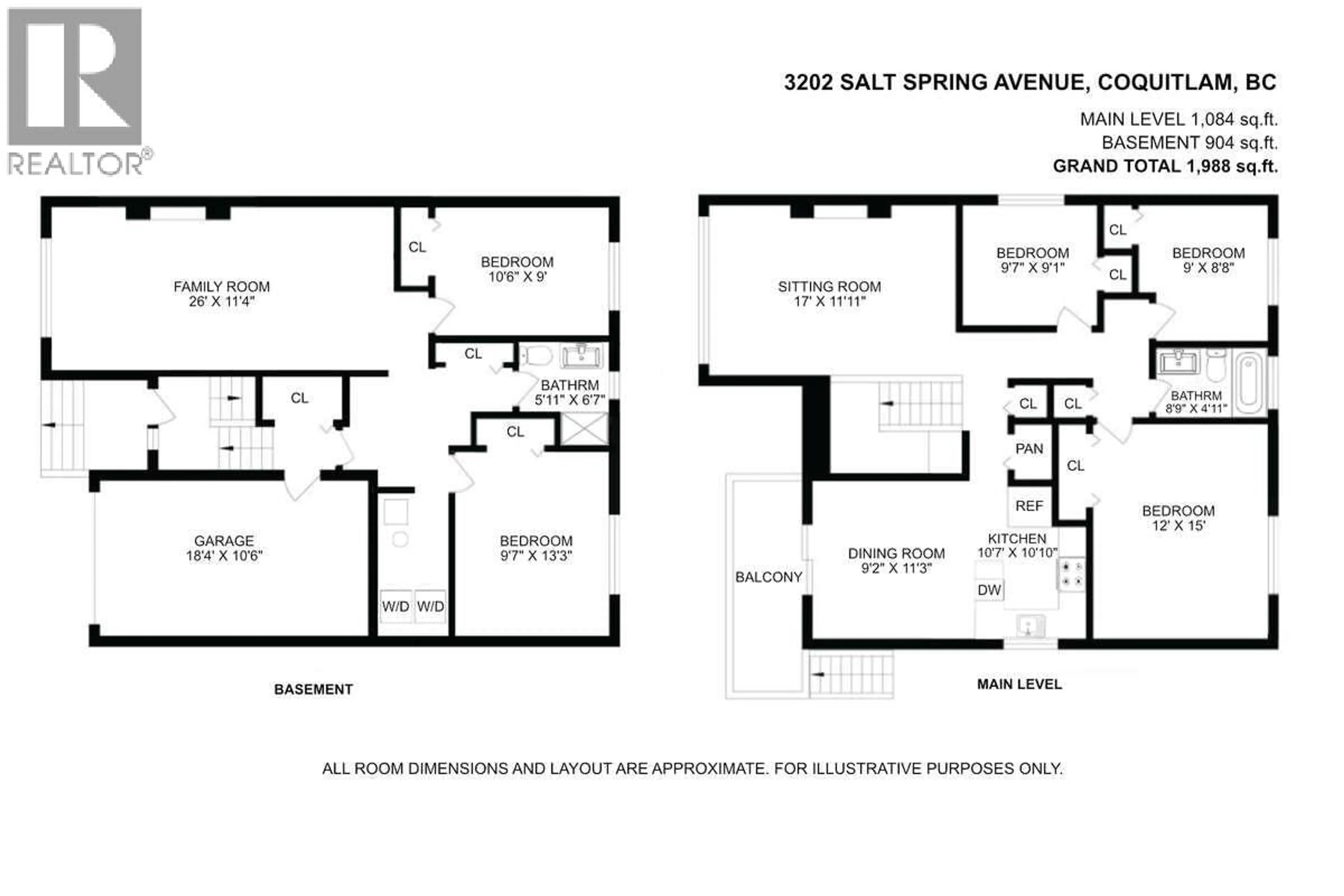 Floor plan for 3202 SALT SPRING AVENUE, Coquitlam British Columbia V3E1E9