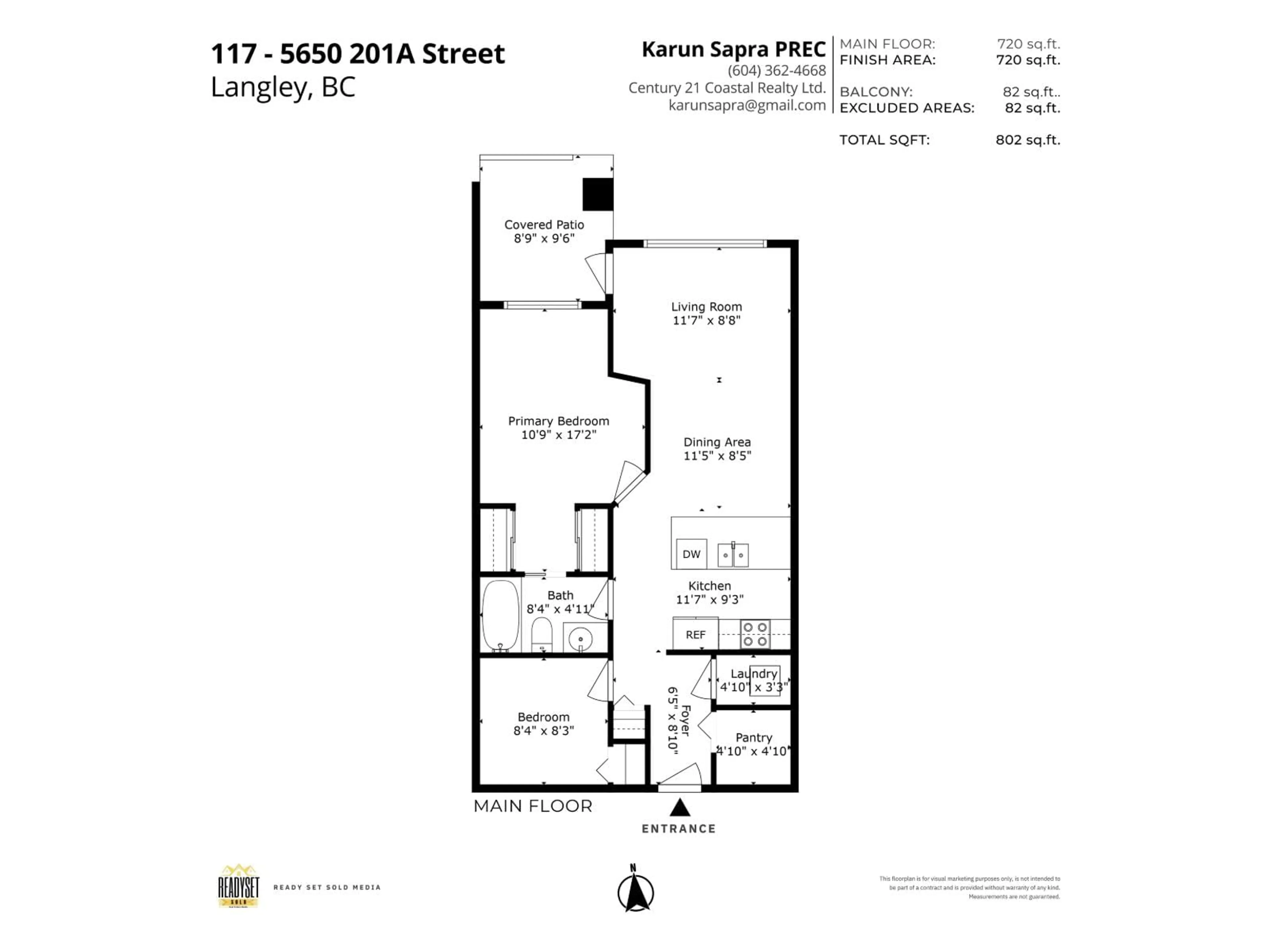Floor plan for 117 - 5650 201A, Langley British Columbia V3A0B3