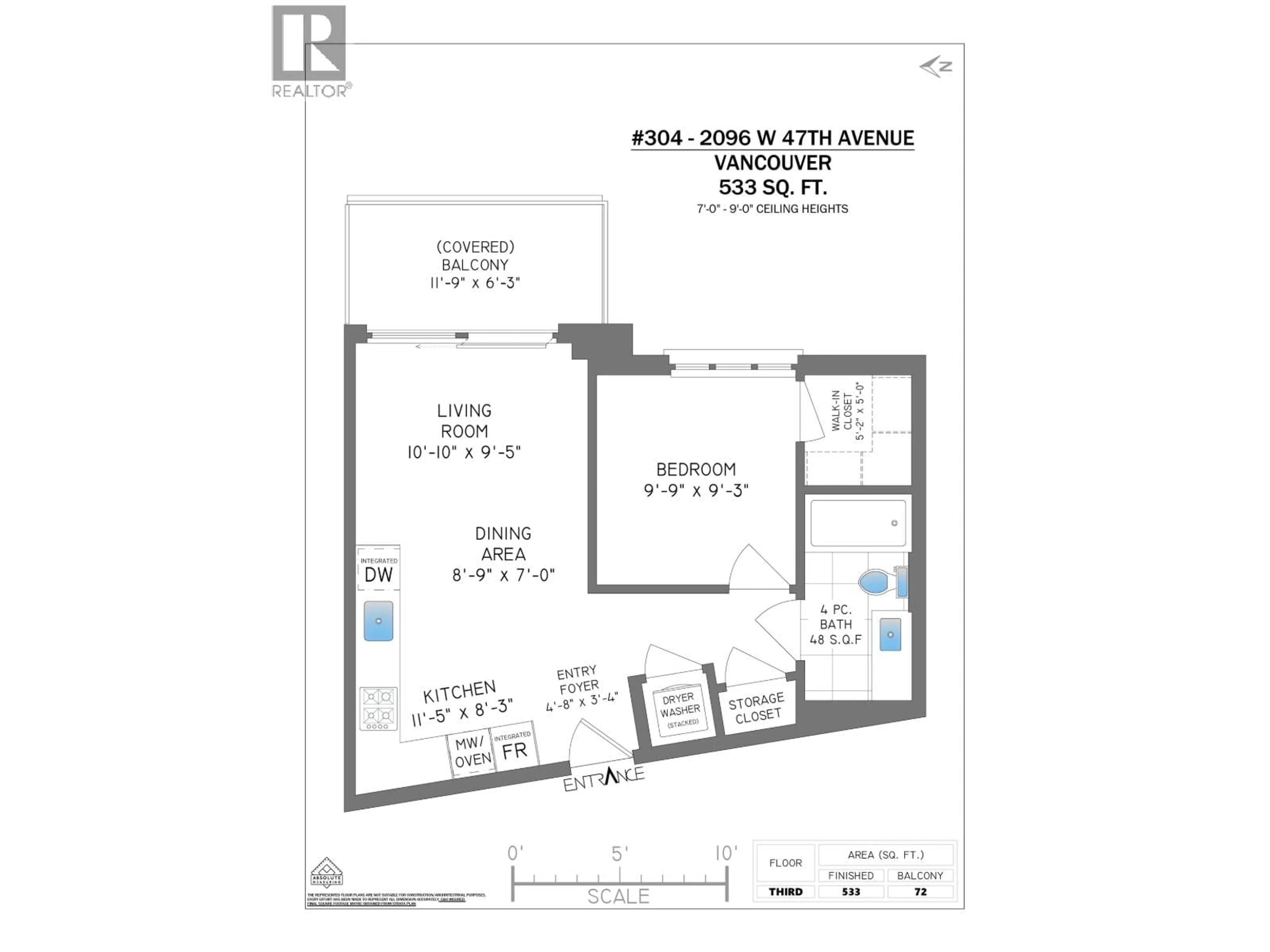 Floor plan for 304 - 2096 47TH AVENUE, Vancouver British Columbia V6M0E5