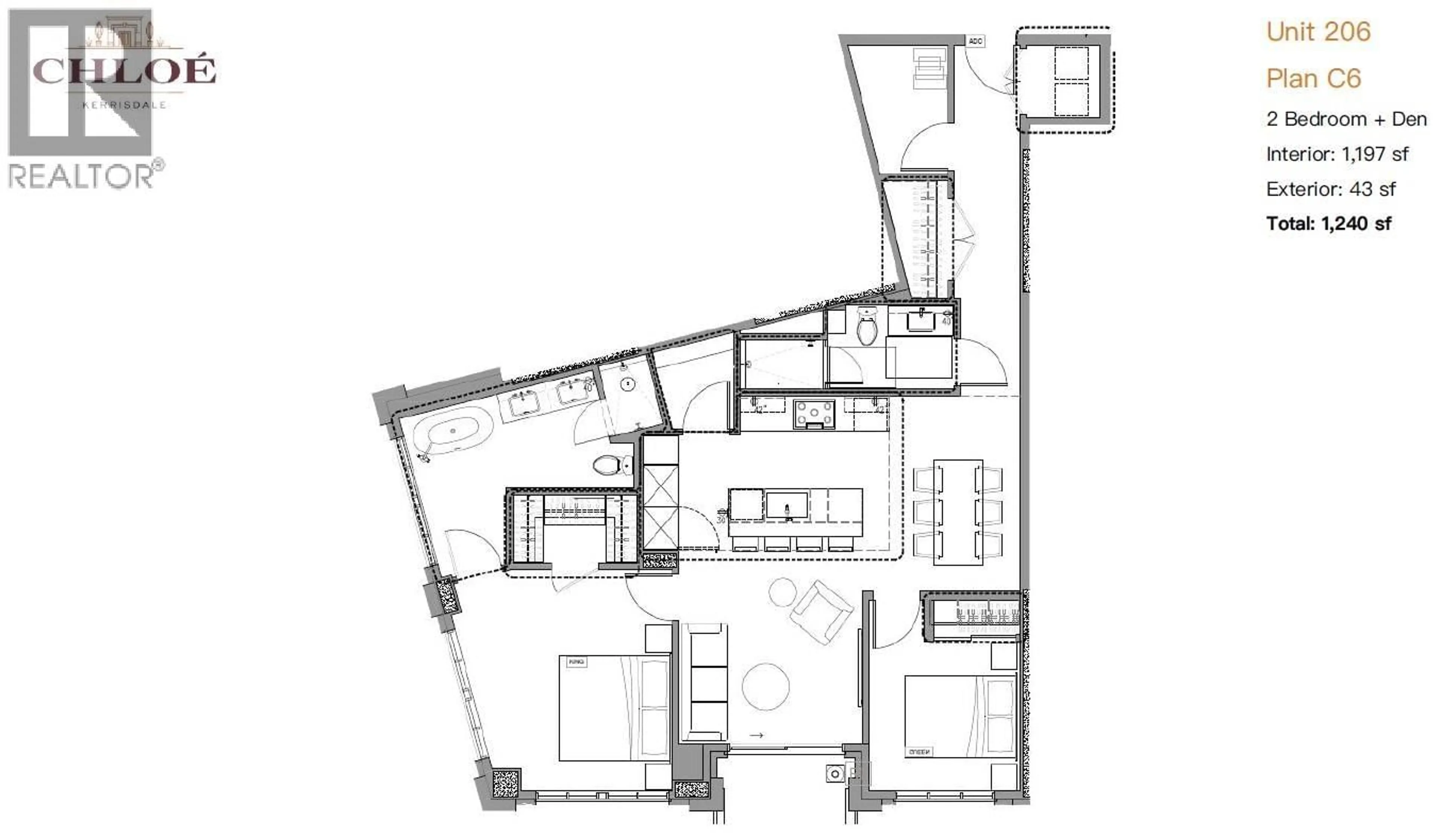 Floor plan for 206 - 2096 47TH AVENUE, Vancouver British Columbia V6M0E5