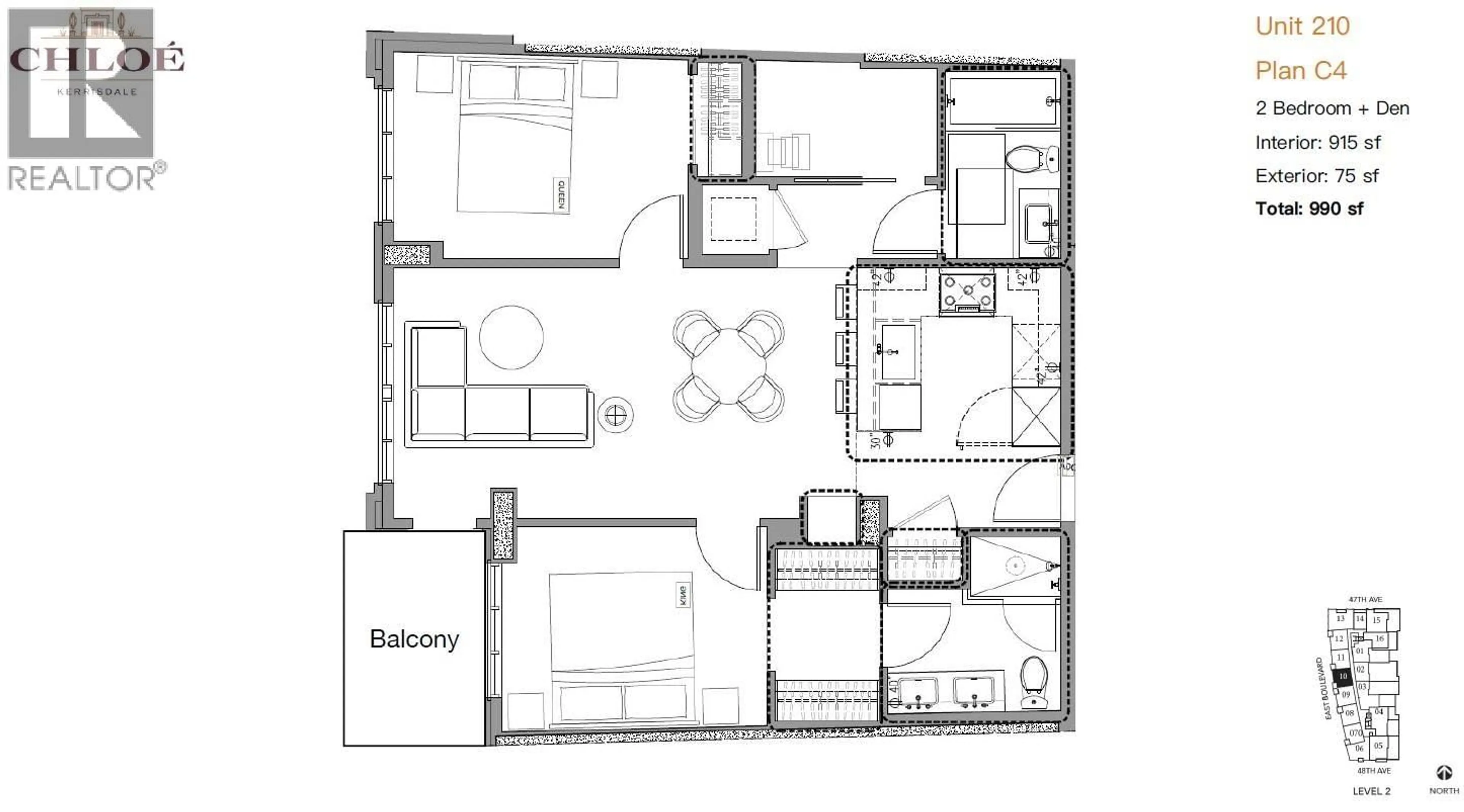 Floor plan for 210 - 2096 47TH AVENUE, Vancouver British Columbia V6M0E5