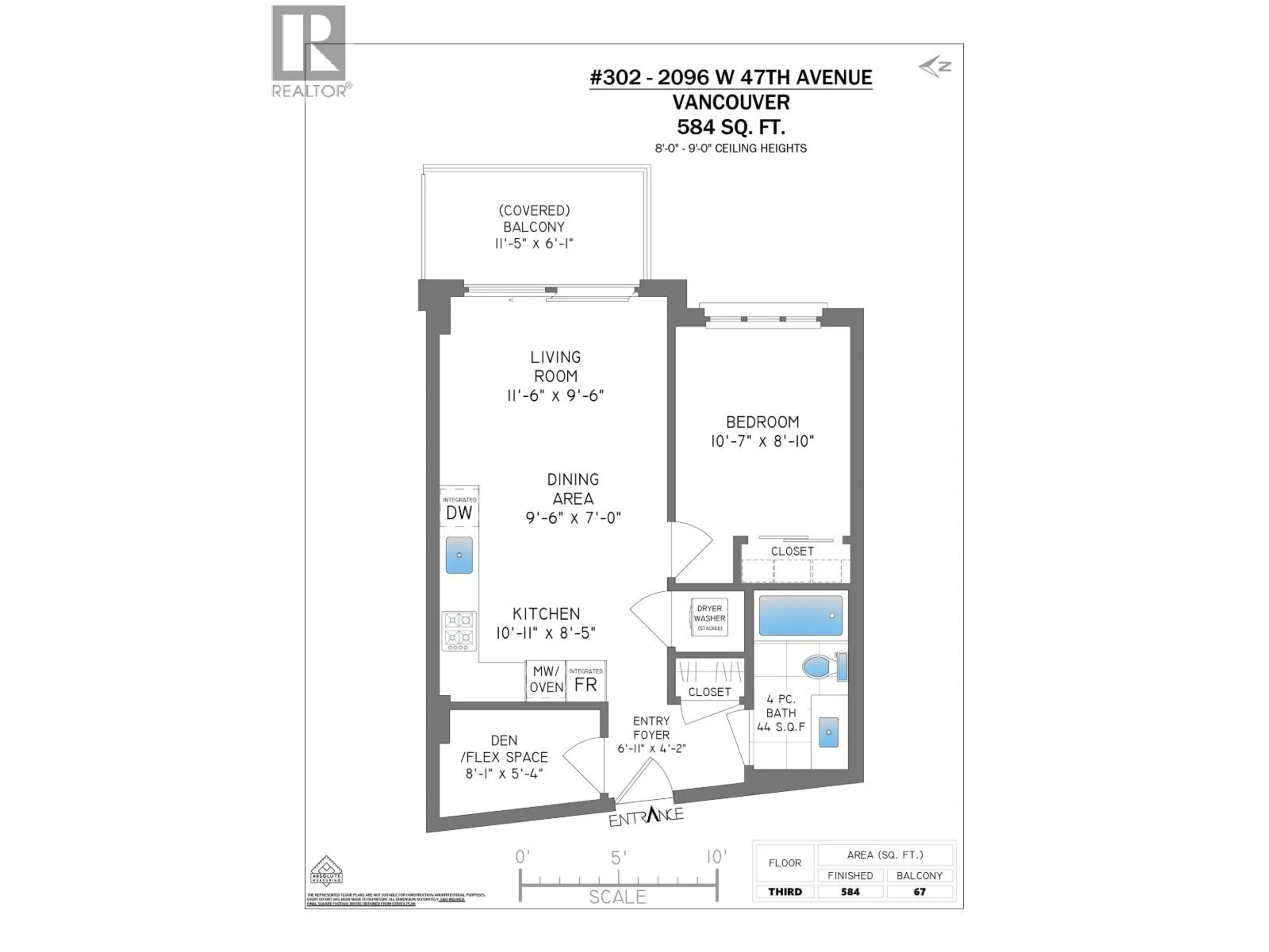 Floor plan for 302 - 2096 47TH AVENUE, Vancouver British Columbia V6M0E5