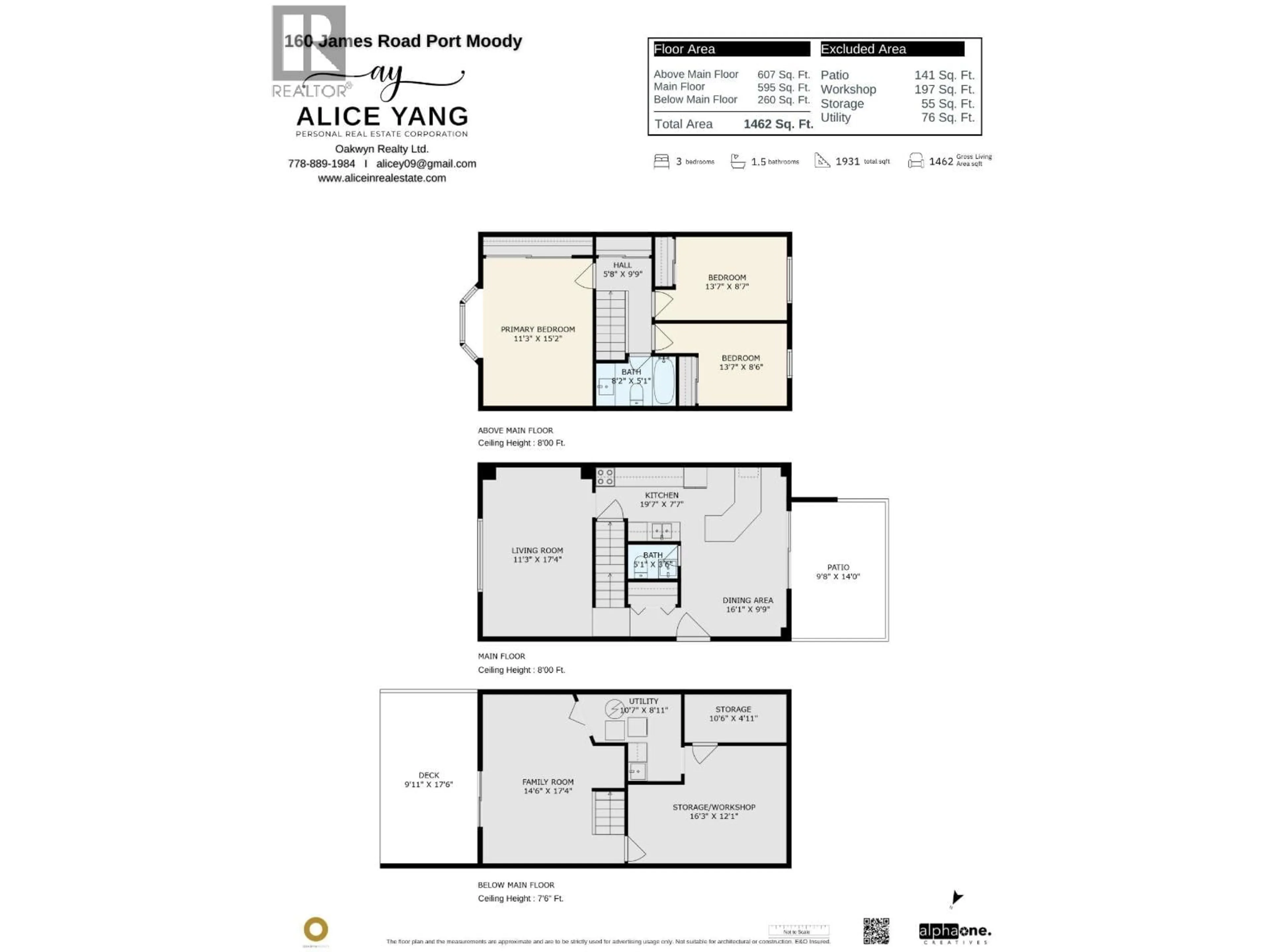Floor plan for 160 JAMES ROAD, Port Moody British Columbia V3H2S4