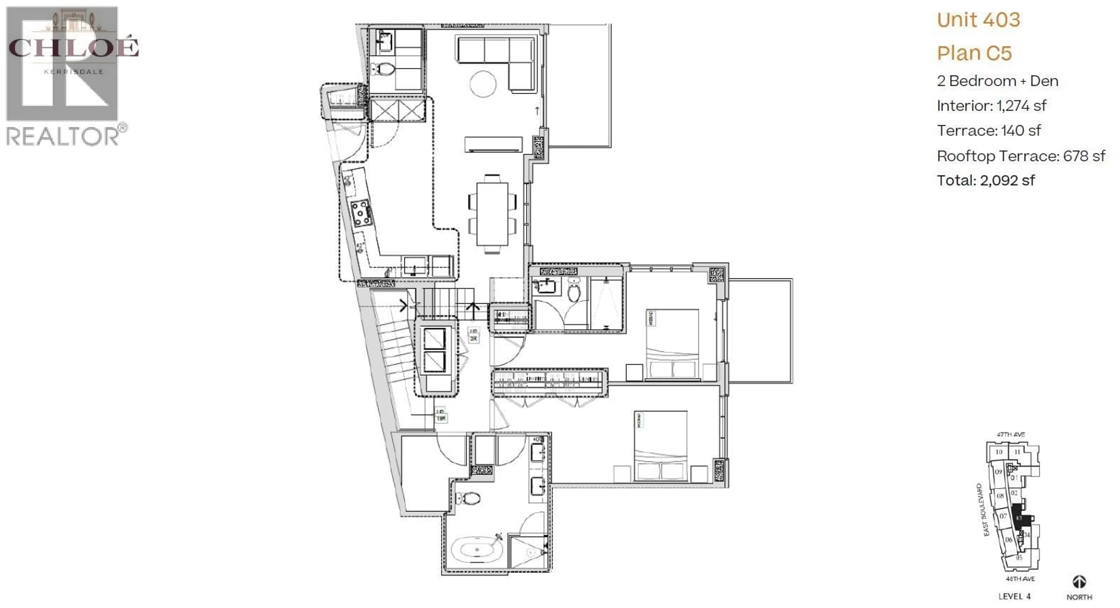 Floor plan for 403 - 2096 47TH AVENUE, Vancouver British Columbia V6M0E5