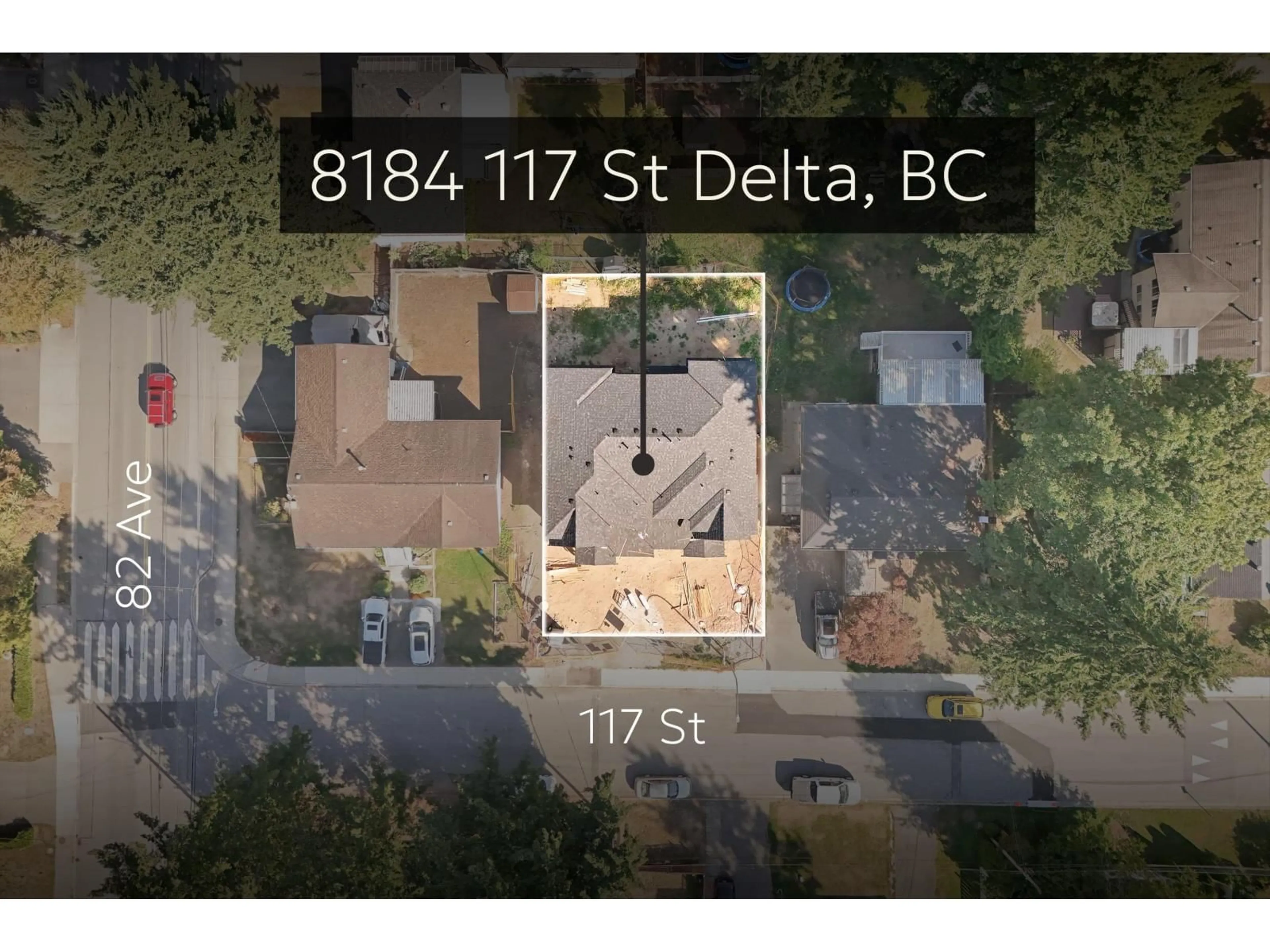 A pic from outside/outdoor area/front of a property/back of a property/a pic from drone, street for 8184 117, Delta British Columbia V4C7A6