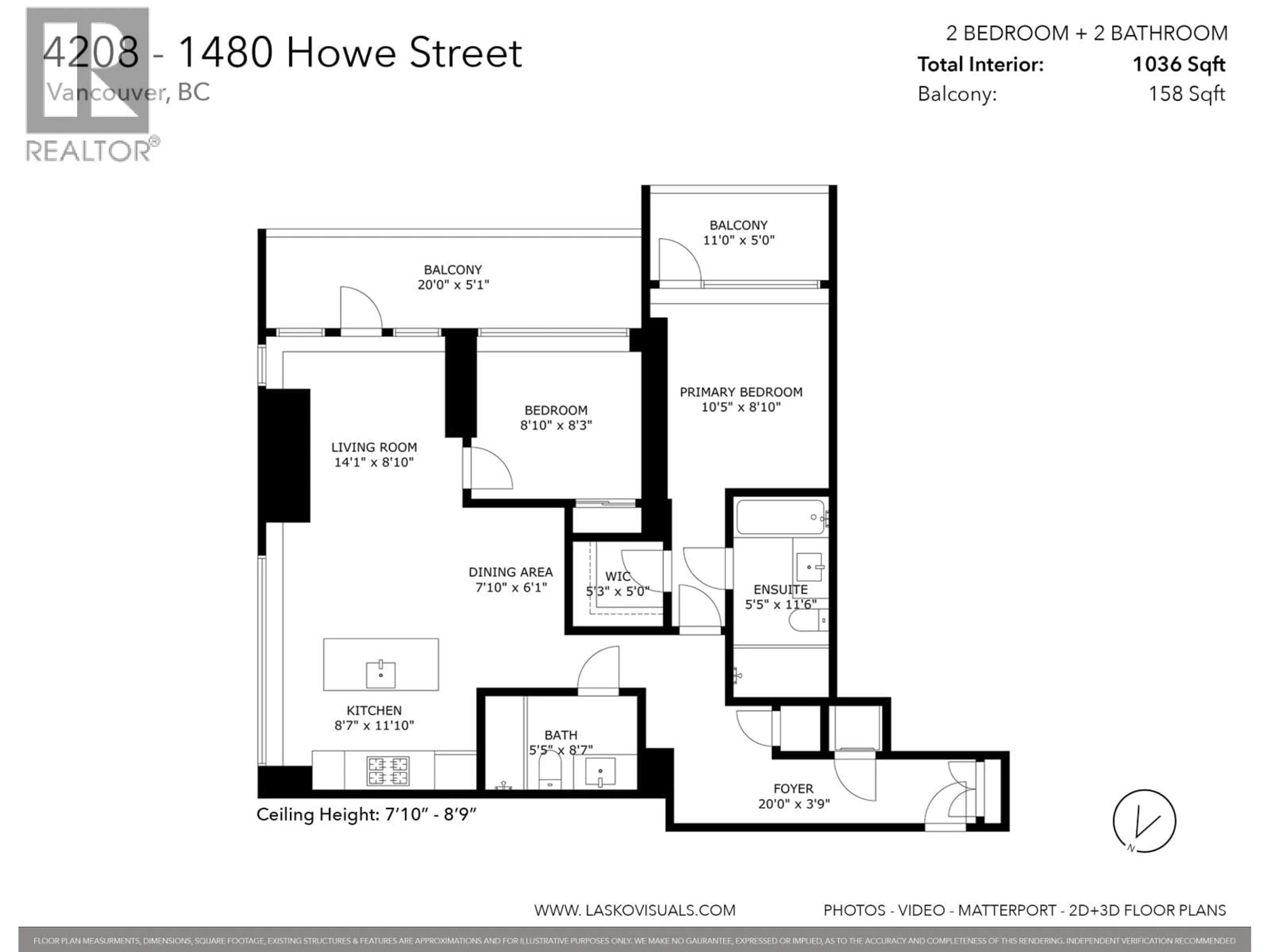 Floor plan for 4208 - 1480 HOWE STREET, Vancouver British Columbia V6Z0G5