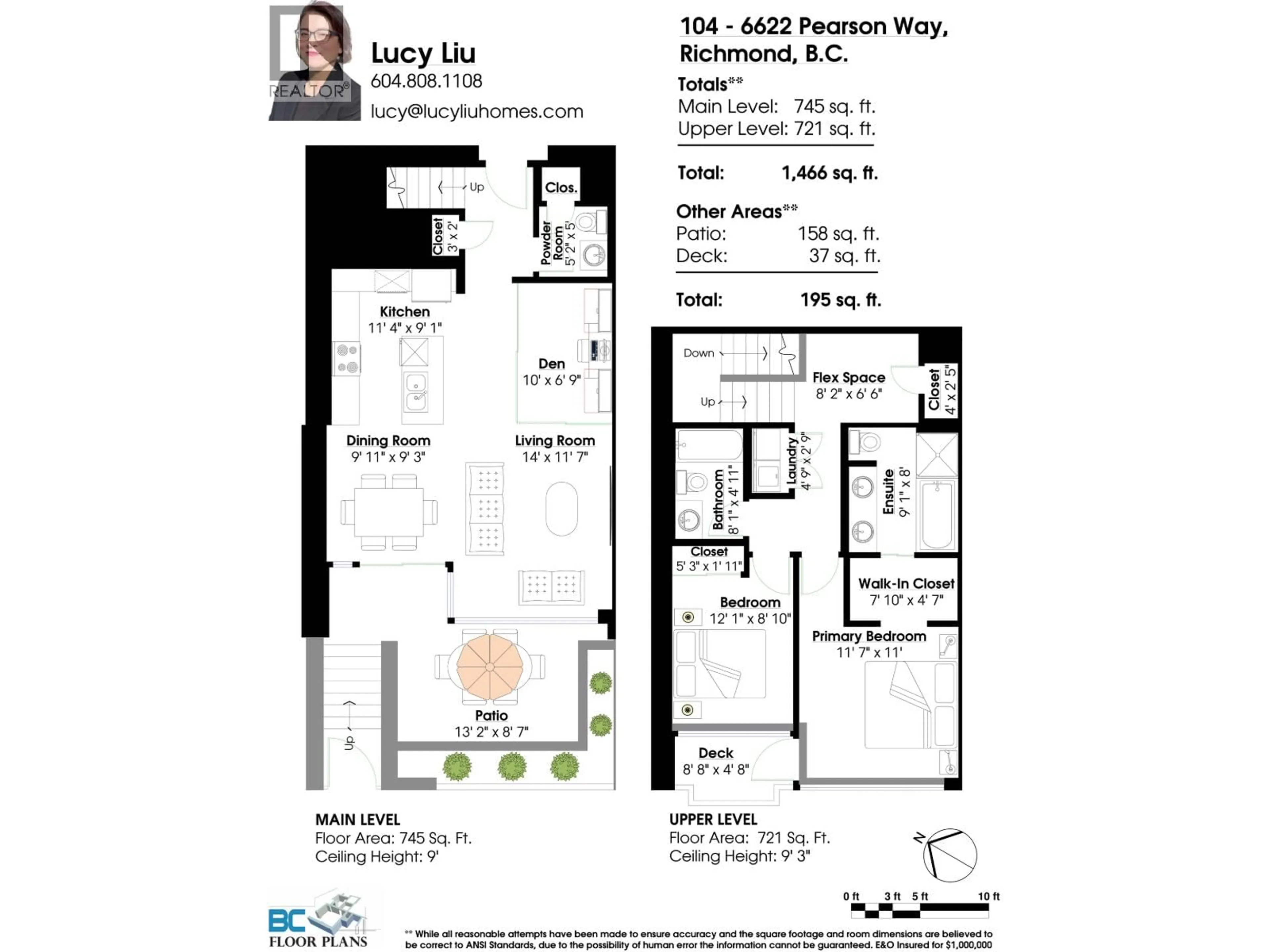 Floor plan for 104 - 6622 PEARSON WAY, Richmond British Columbia V7C0E4