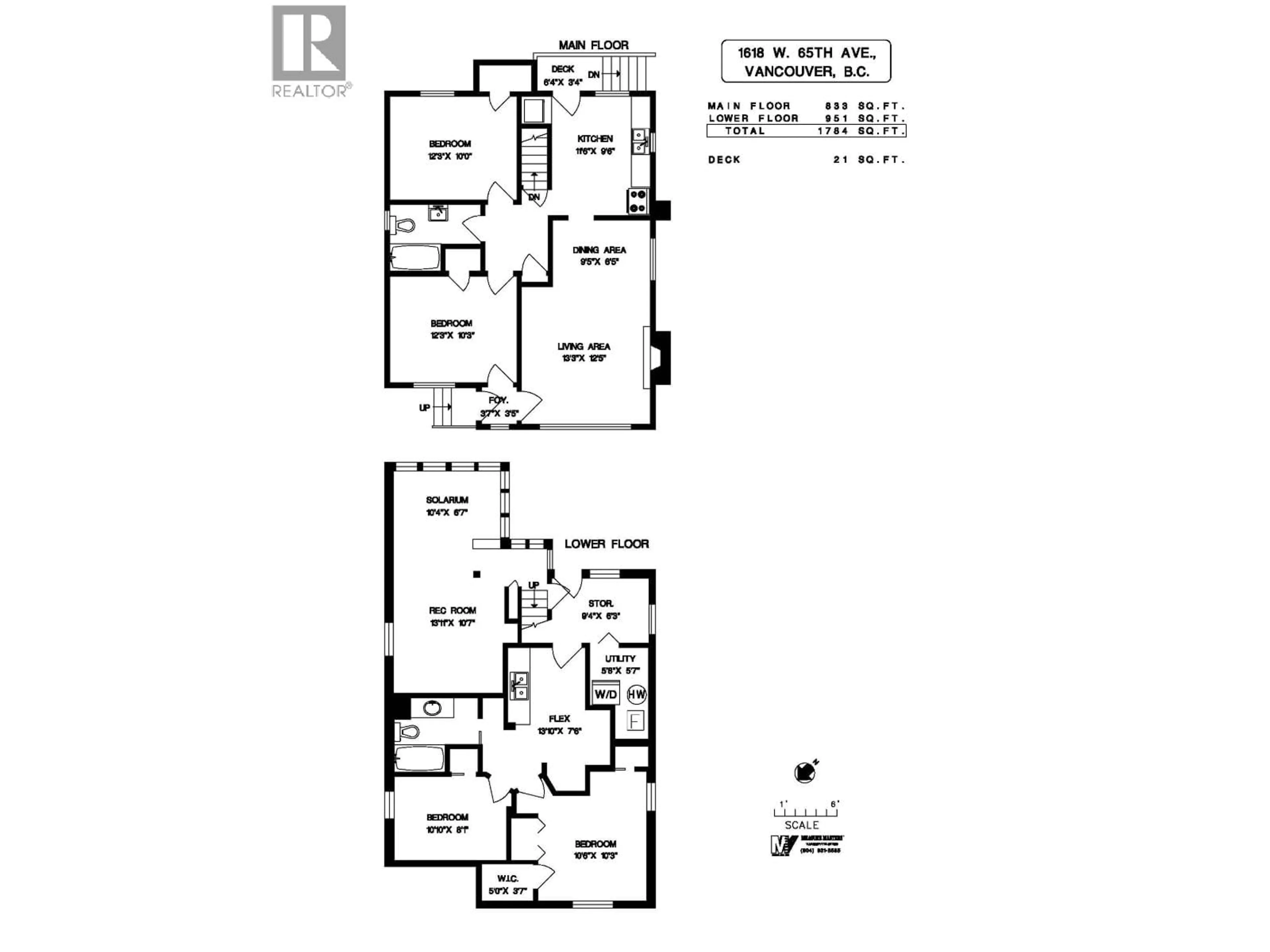 Floor plan for 1618 65TH AVENUE, Vancouver British Columbia V6P2R3