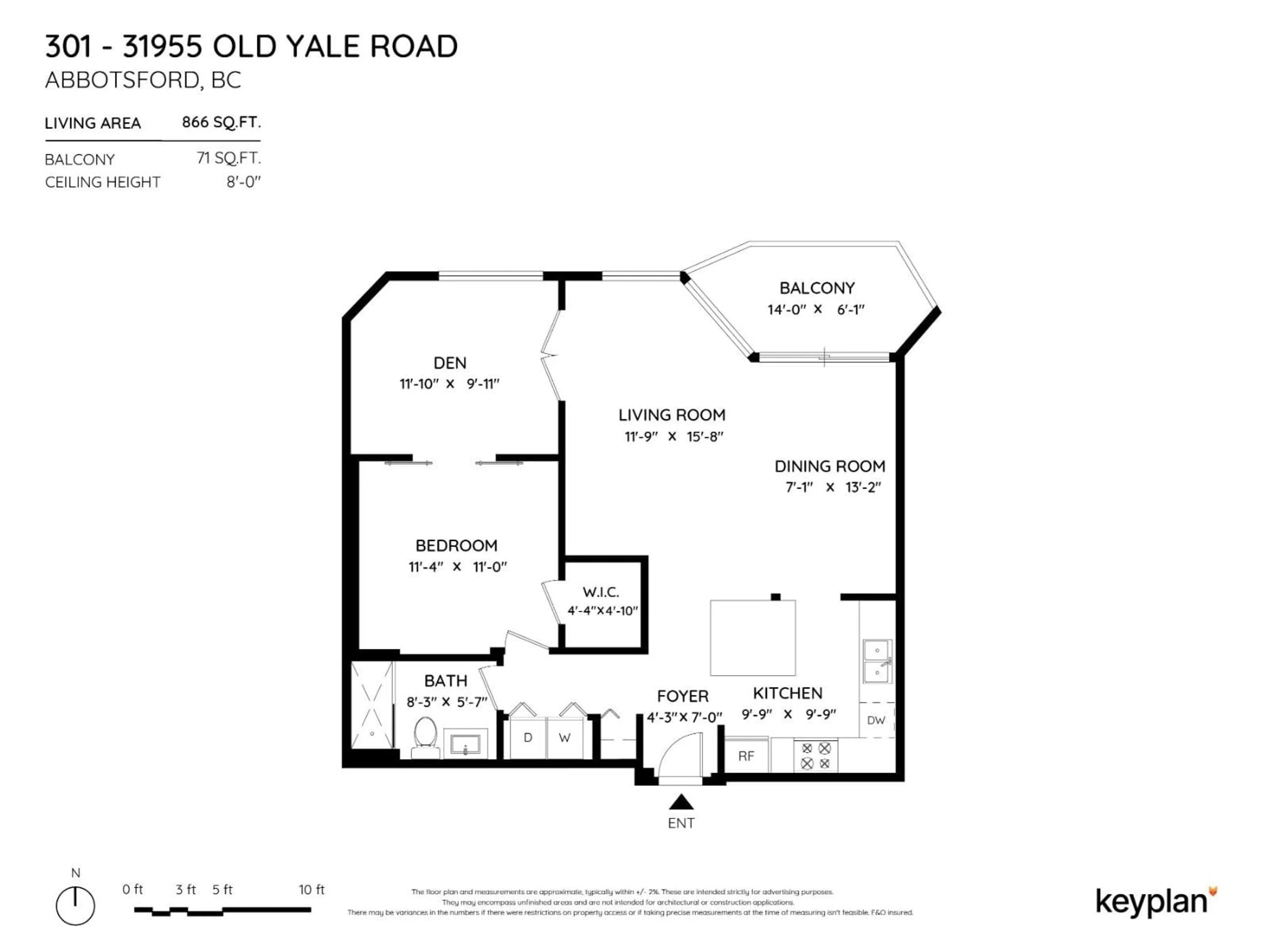 Floor plan for 301 - 31955 OLD YALE, Abbotsford British Columbia V2T4N1