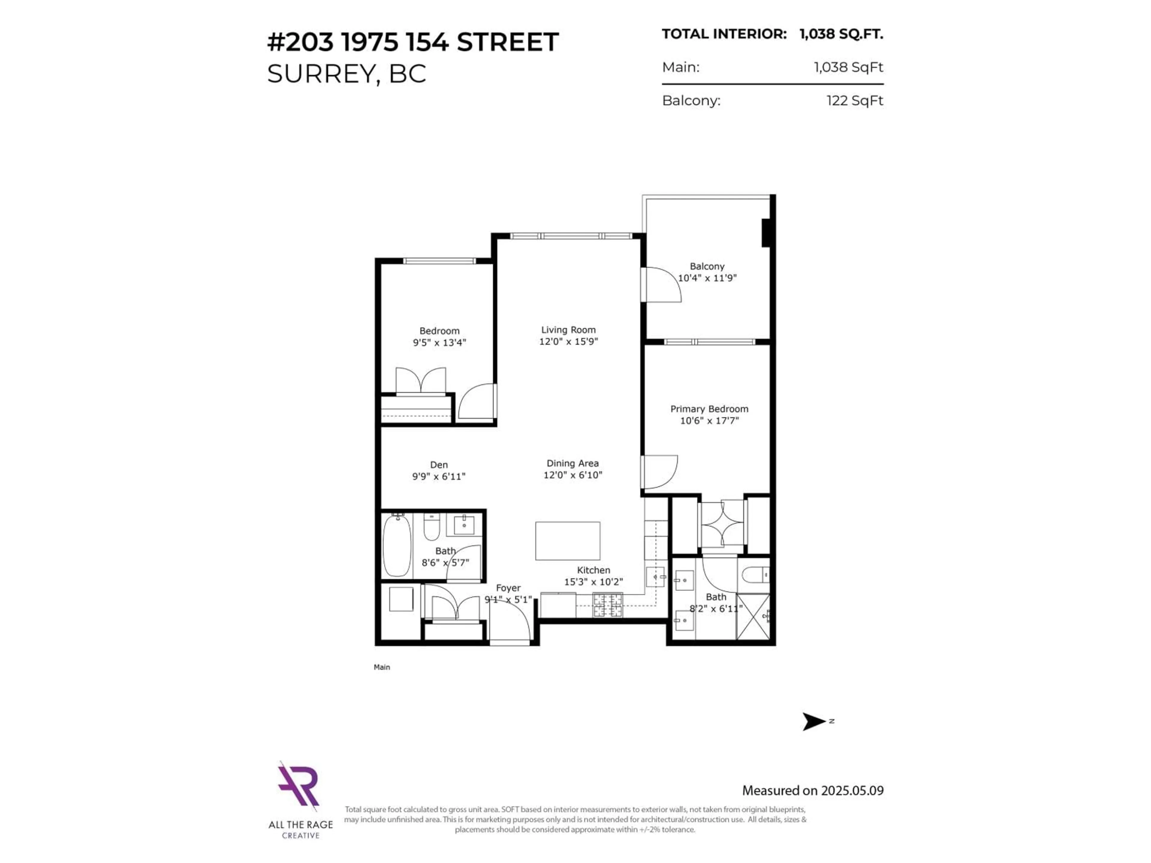 Floor plan for 203 - 1975 154, Surrey British Columbia V4A4S2