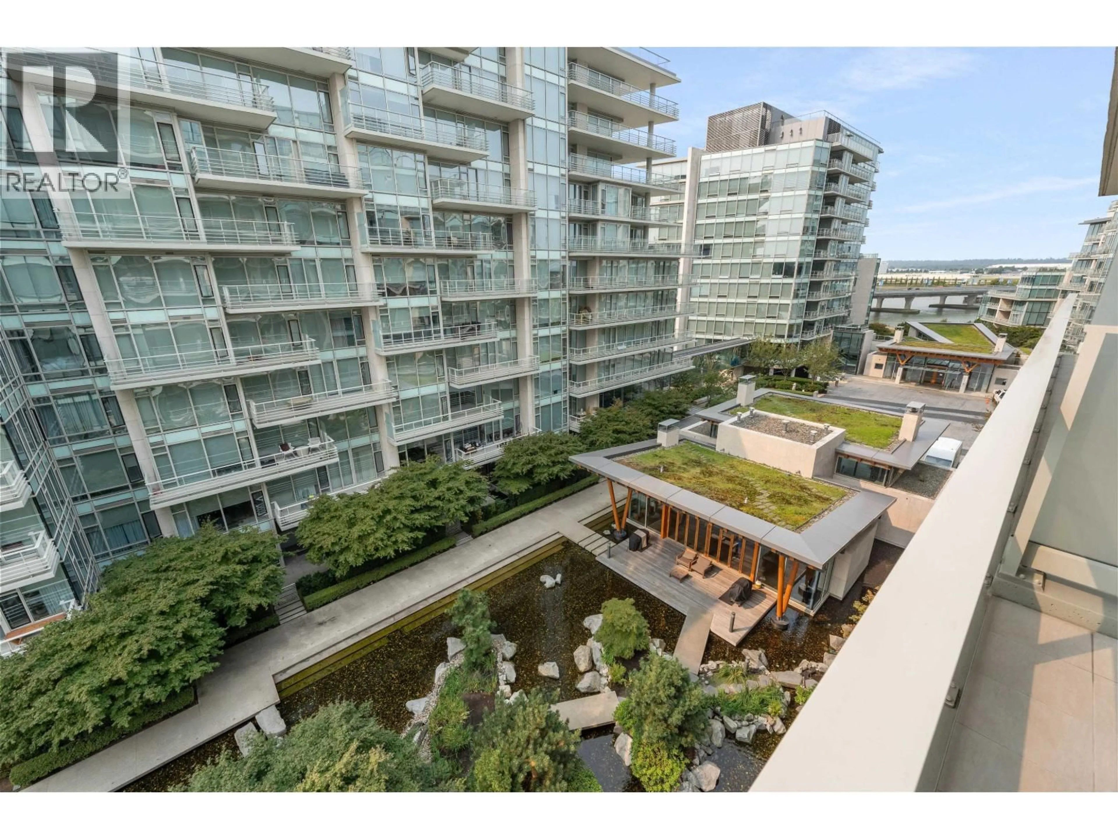 Patio, city buildings view from balcony for 709 - 5199 BRIGHOUSE WAY, Richmond British Columbia V7C0A7