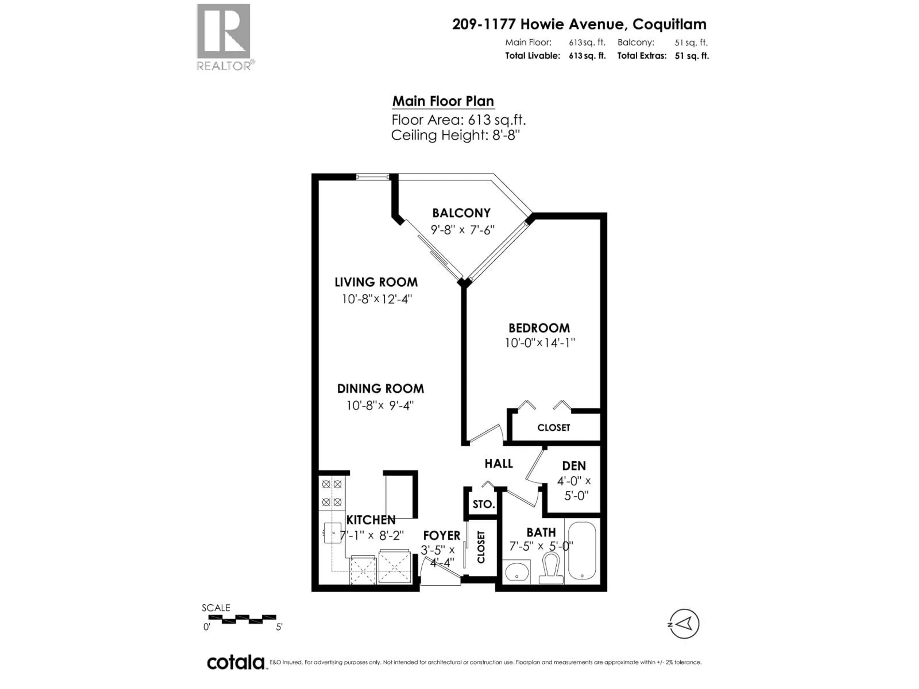 Floor plan for 209 - 1177 HOWIE AVENUE, Coquitlam British Columbia V3J1T9