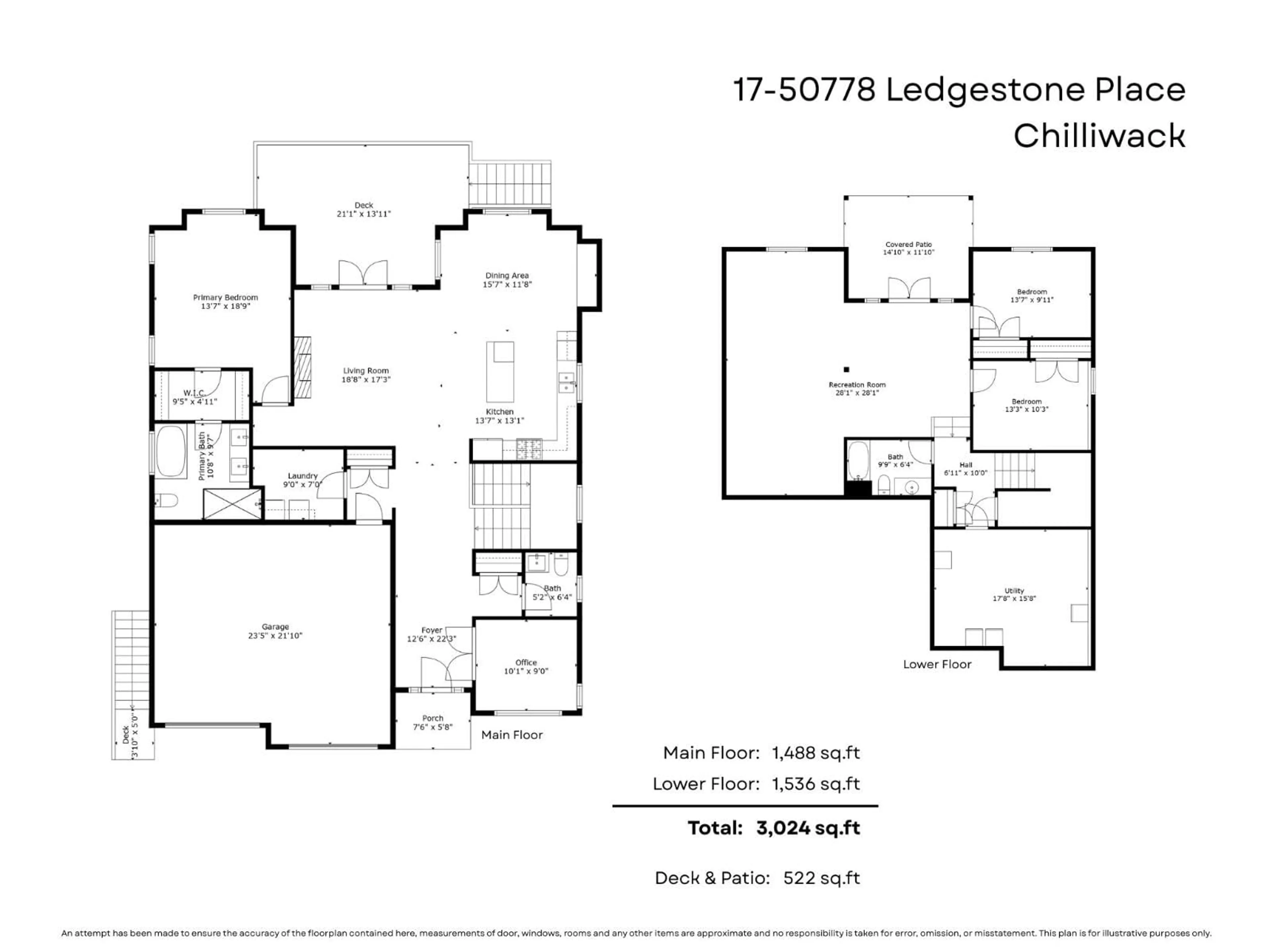 Floor plan for 17 - 50778 LEDGESTONE PLACE, Chilliwack British Columbia V2P0E7