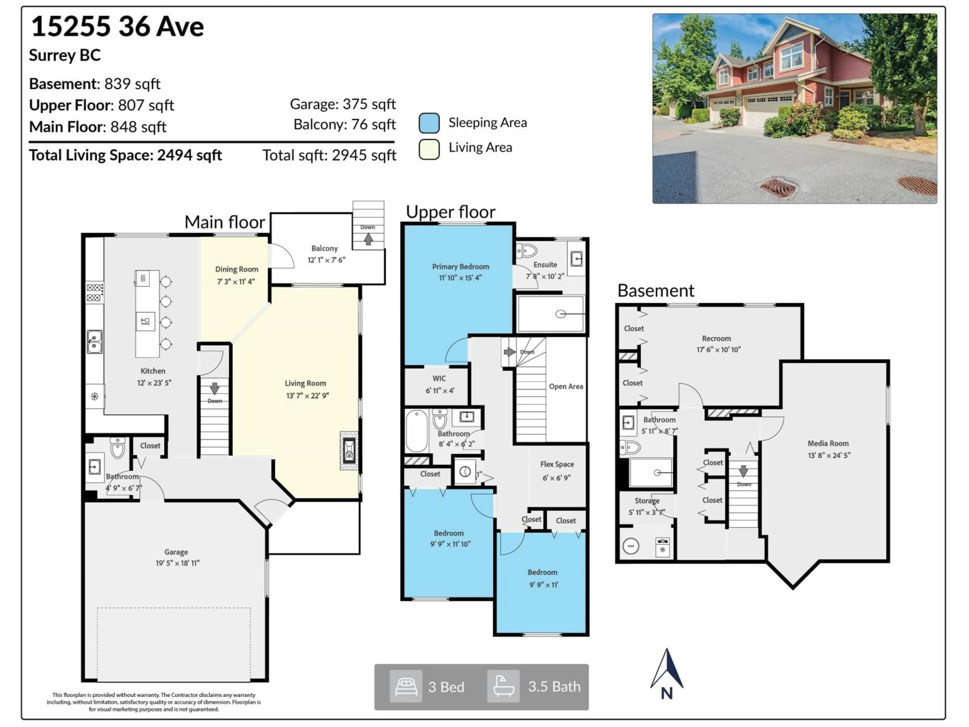 Floor plan for 9 - 15255 36, Surrey British Columbia V3Z0Y4