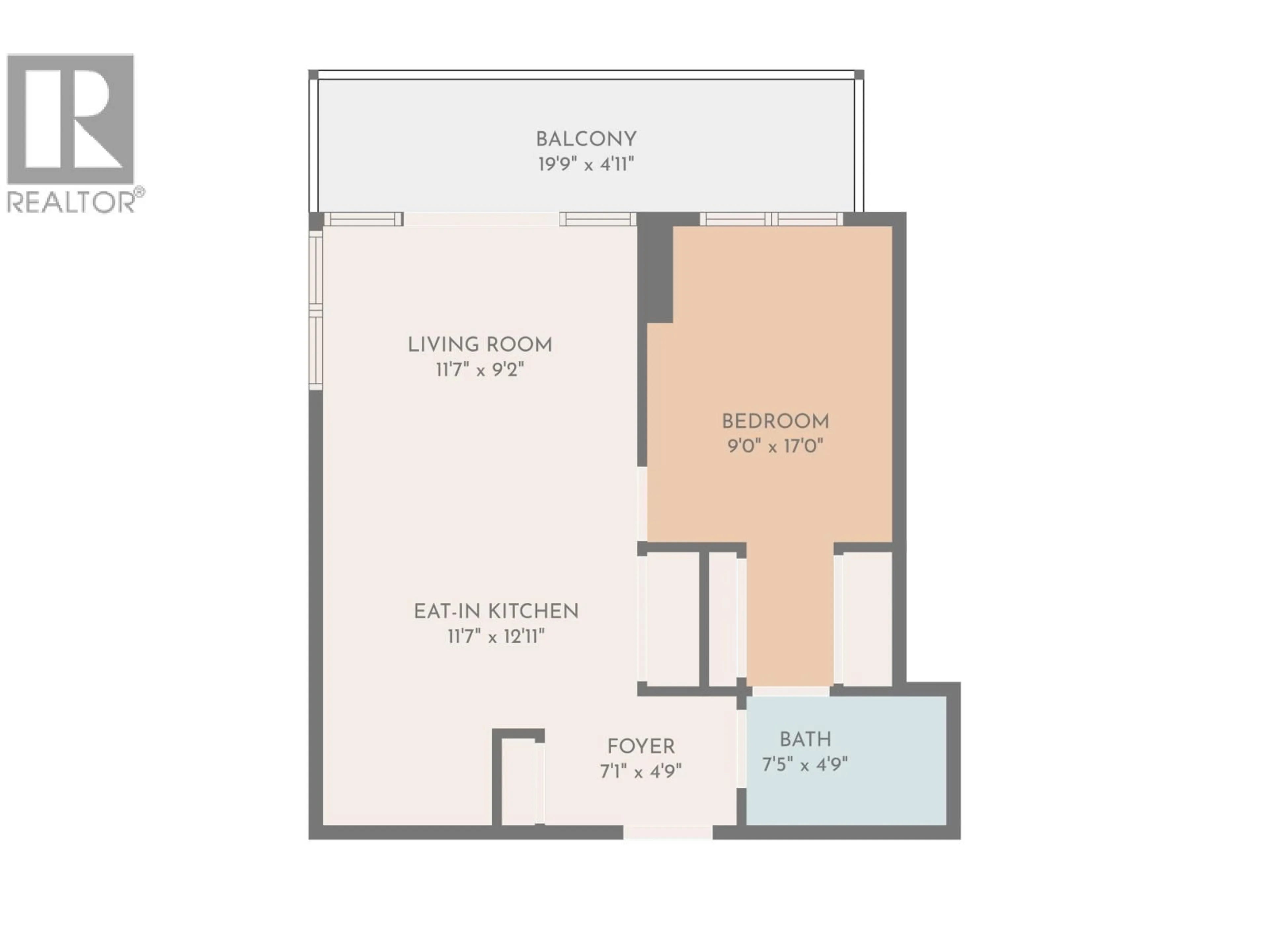Floor plan for 505 - 66 CORDOVA STREET, Vancouver British Columbia V6B0L2