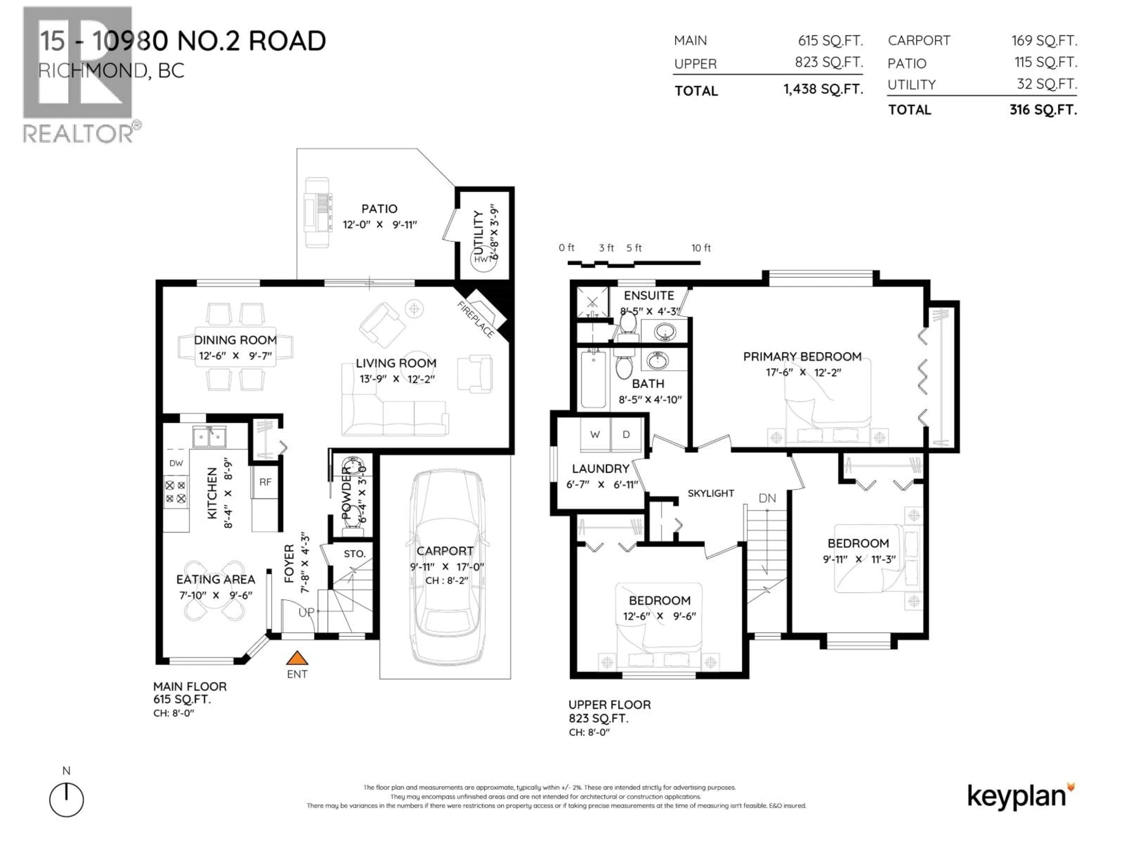 Floor plan for 15 - 10980 NO. 2 ROAD, Richmond British Columbia V7E2E3