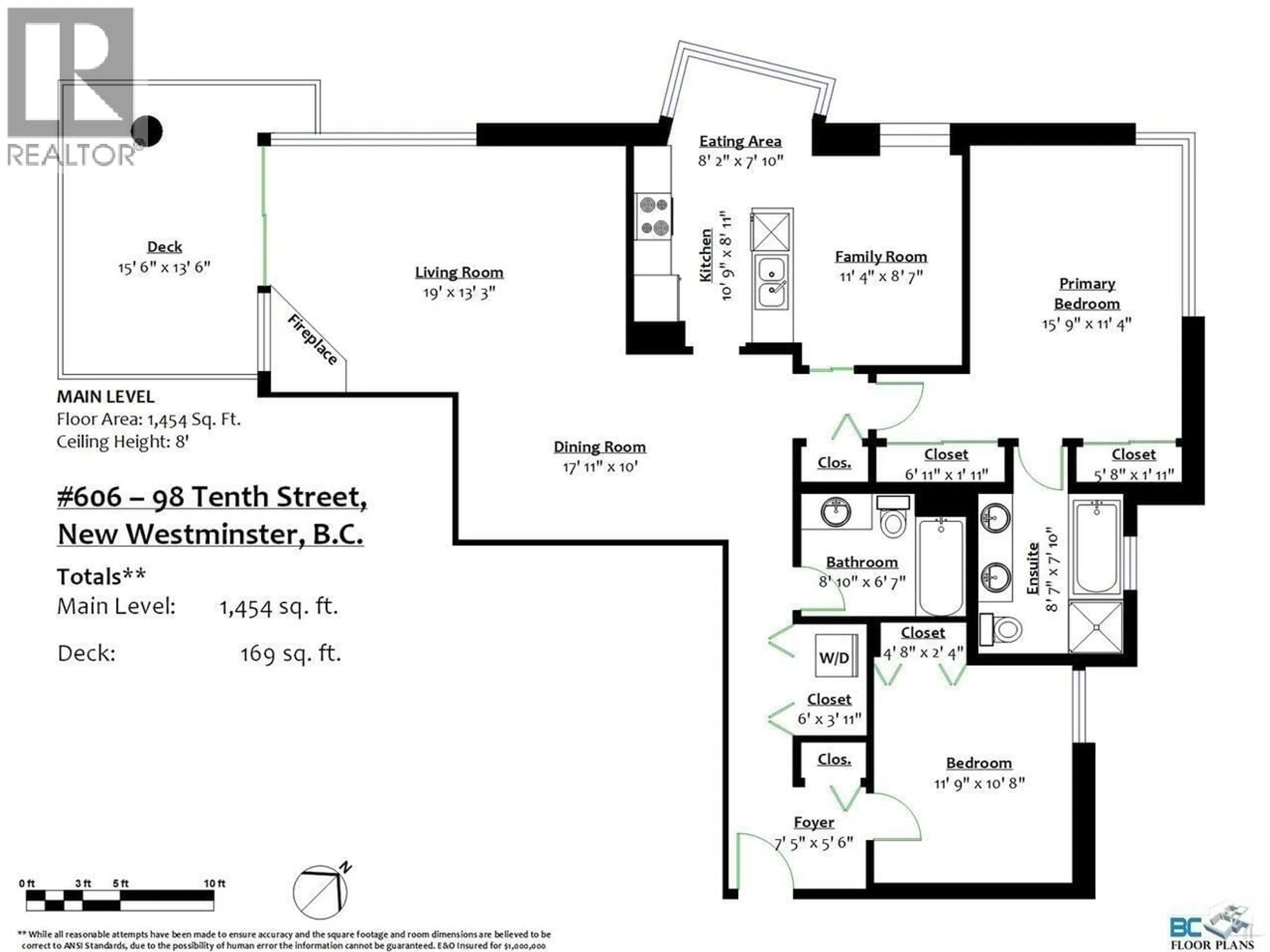 Floor plan for 606 - 98 TENTH STREET, New Westminster British Columbia V3M6L8