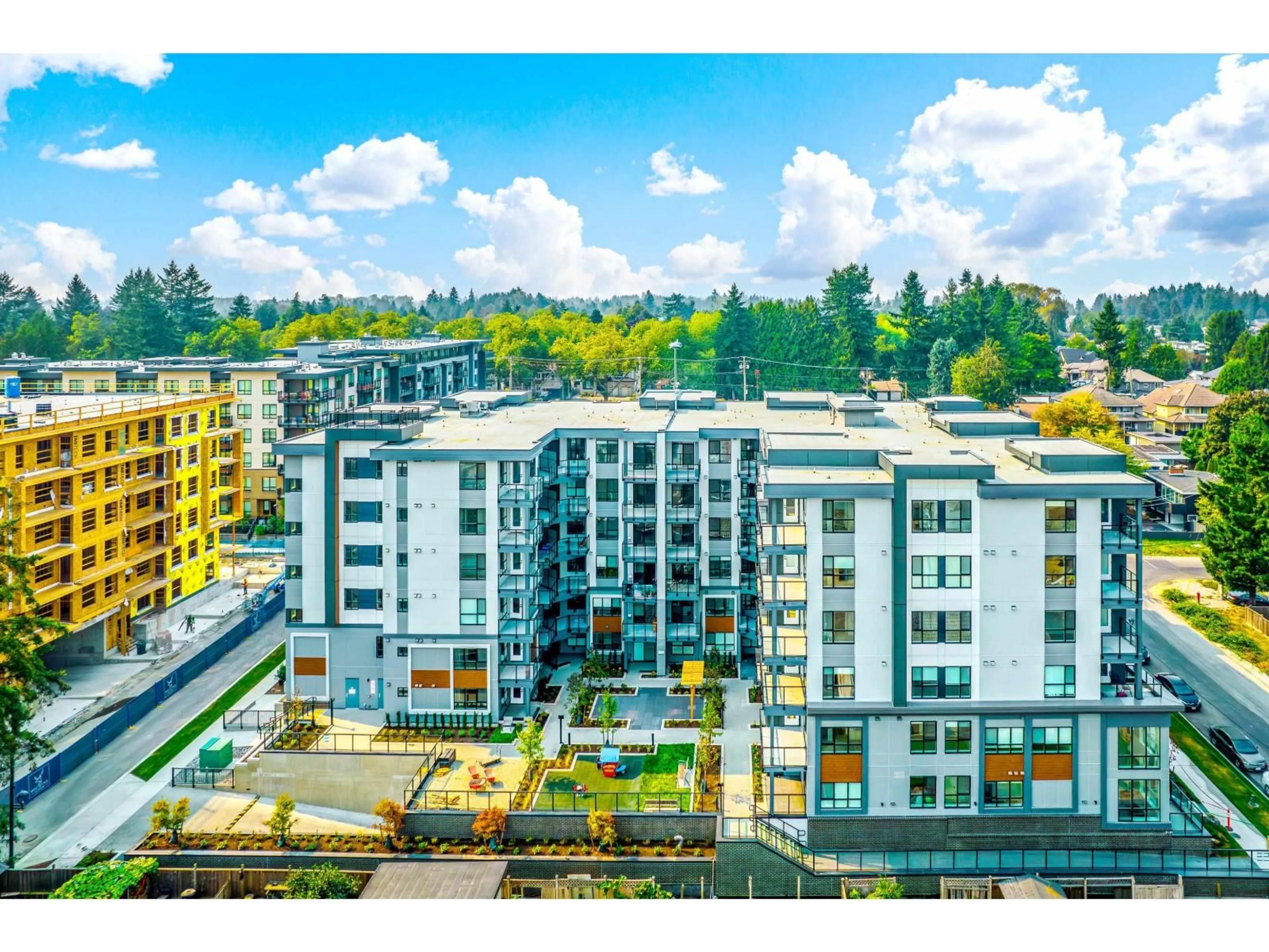 A pic from outside/outdoor area/front of a property/back of a property/a pic from drone, city buildings view from balcony for 322 - 13458 95, Surrey British Columbia V3V0H1