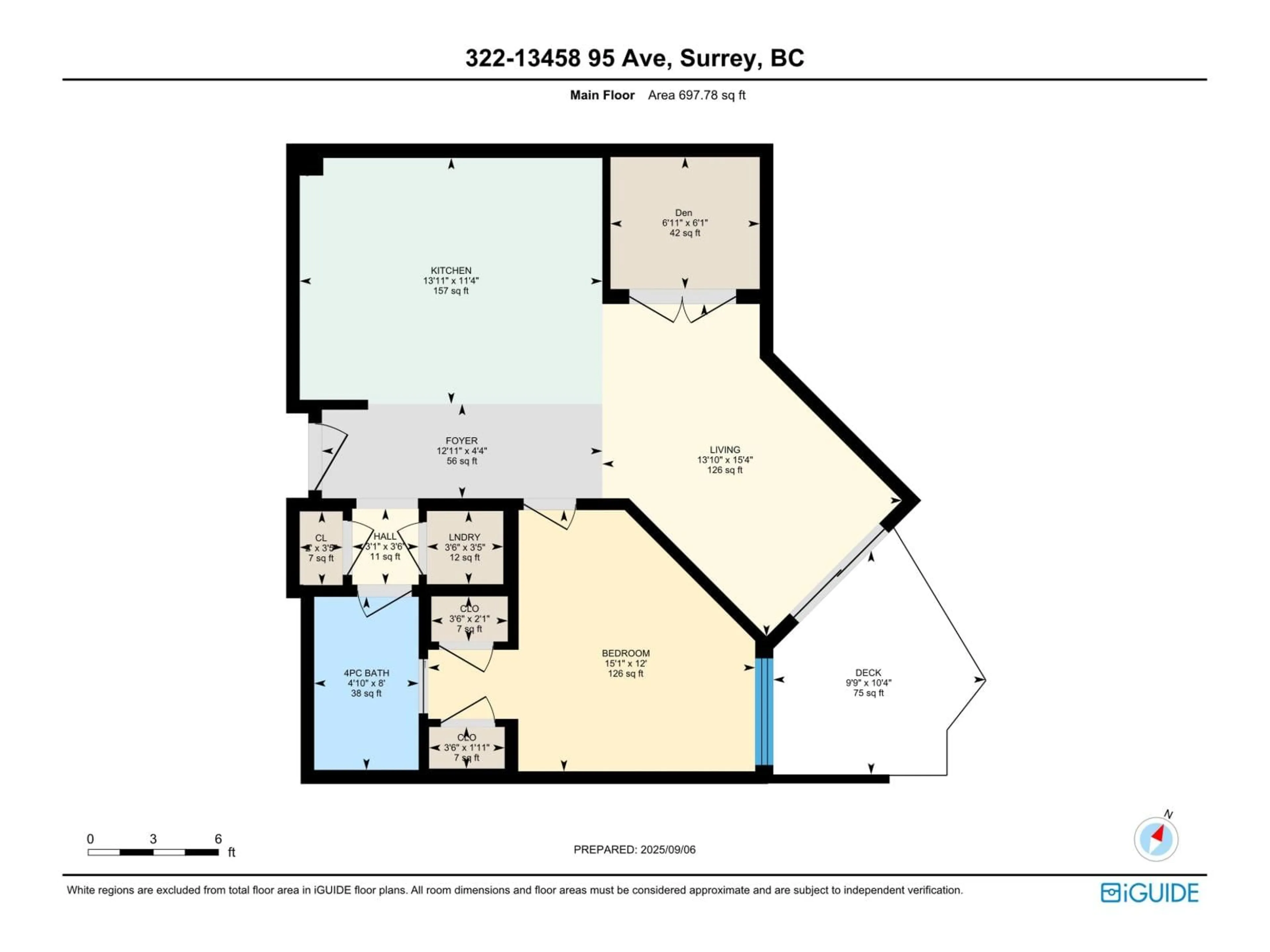Floor plan for 322 - 13458 95, Surrey British Columbia V3V0H1