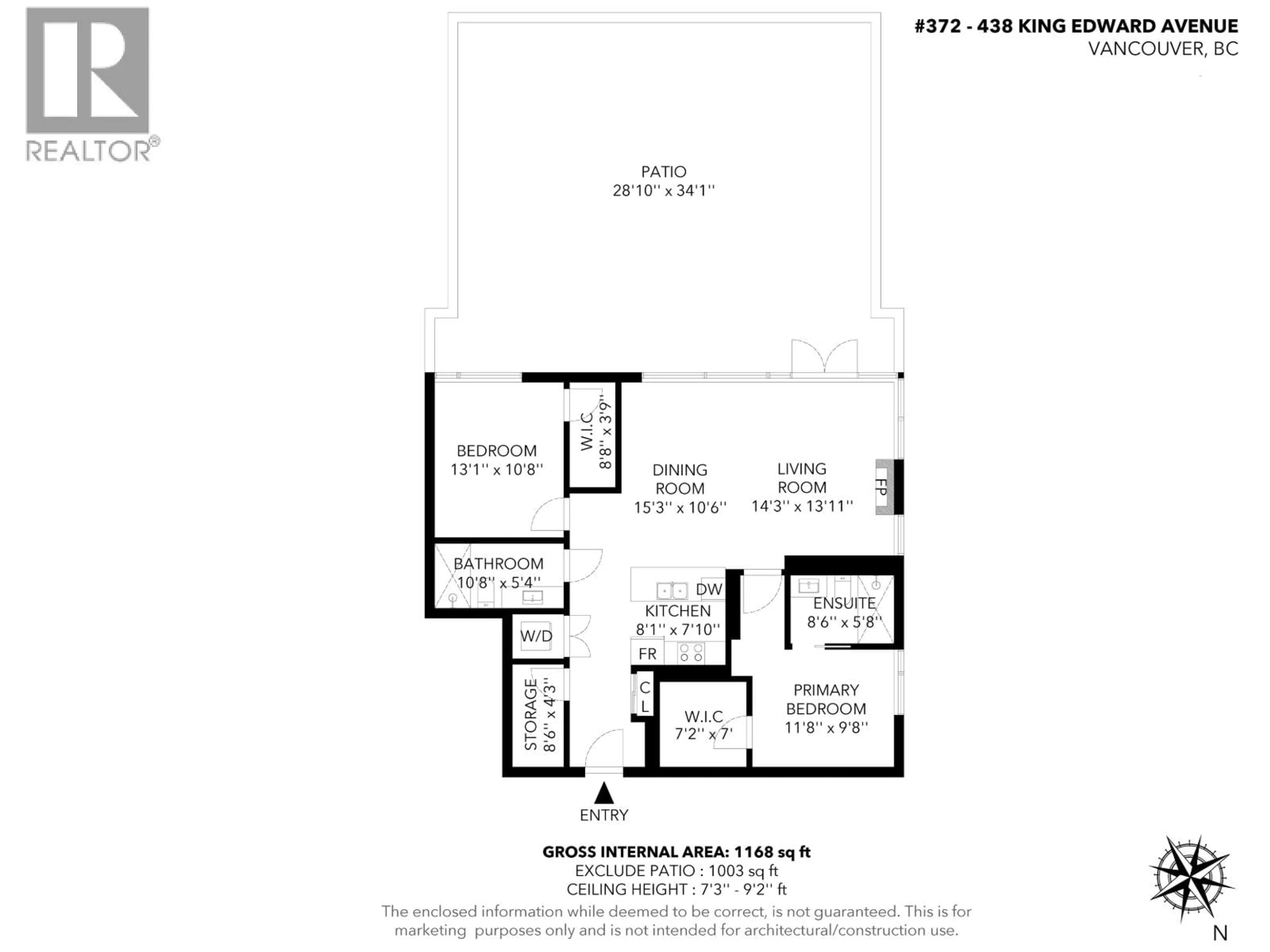 Floor plan for 372 - 438 KING EDWARD AVENUE, Vancouver British Columbia V5Y0M5