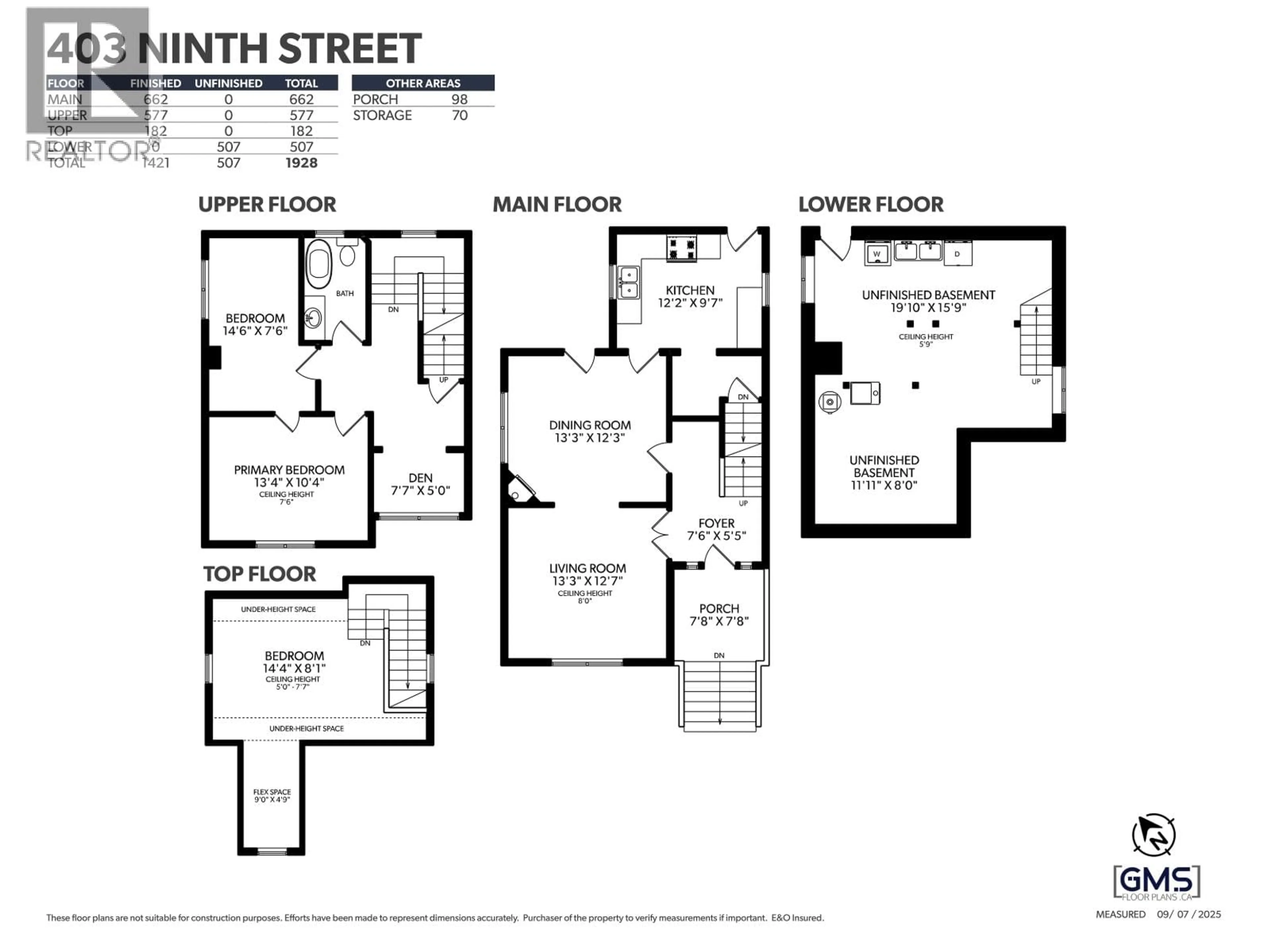 Floor plan for 403 NINTH STREET, New Westminster British Columbia V3M3V9