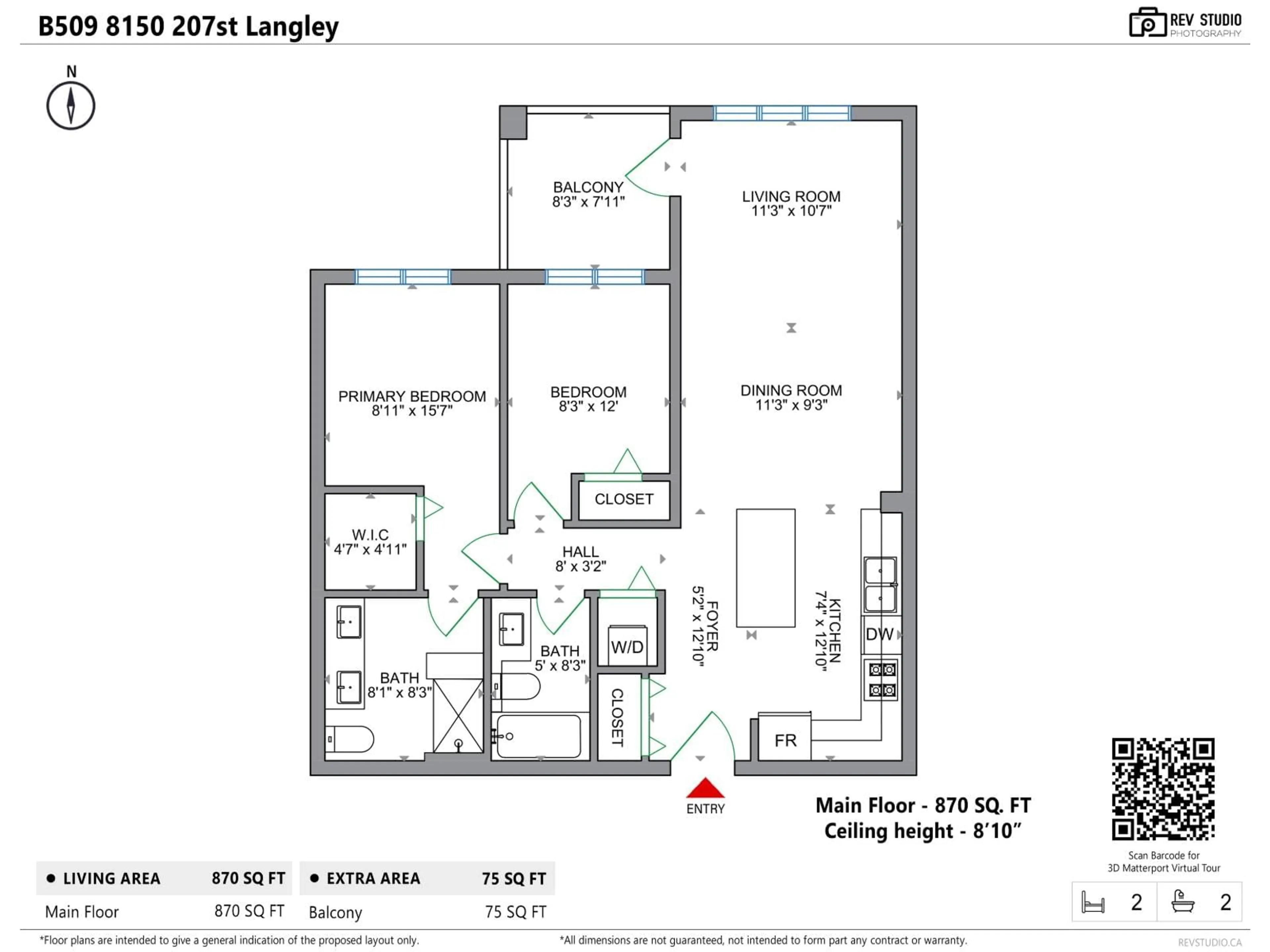 Floor plan for B509 - 8150 207, Langley British Columbia V2Y4J3