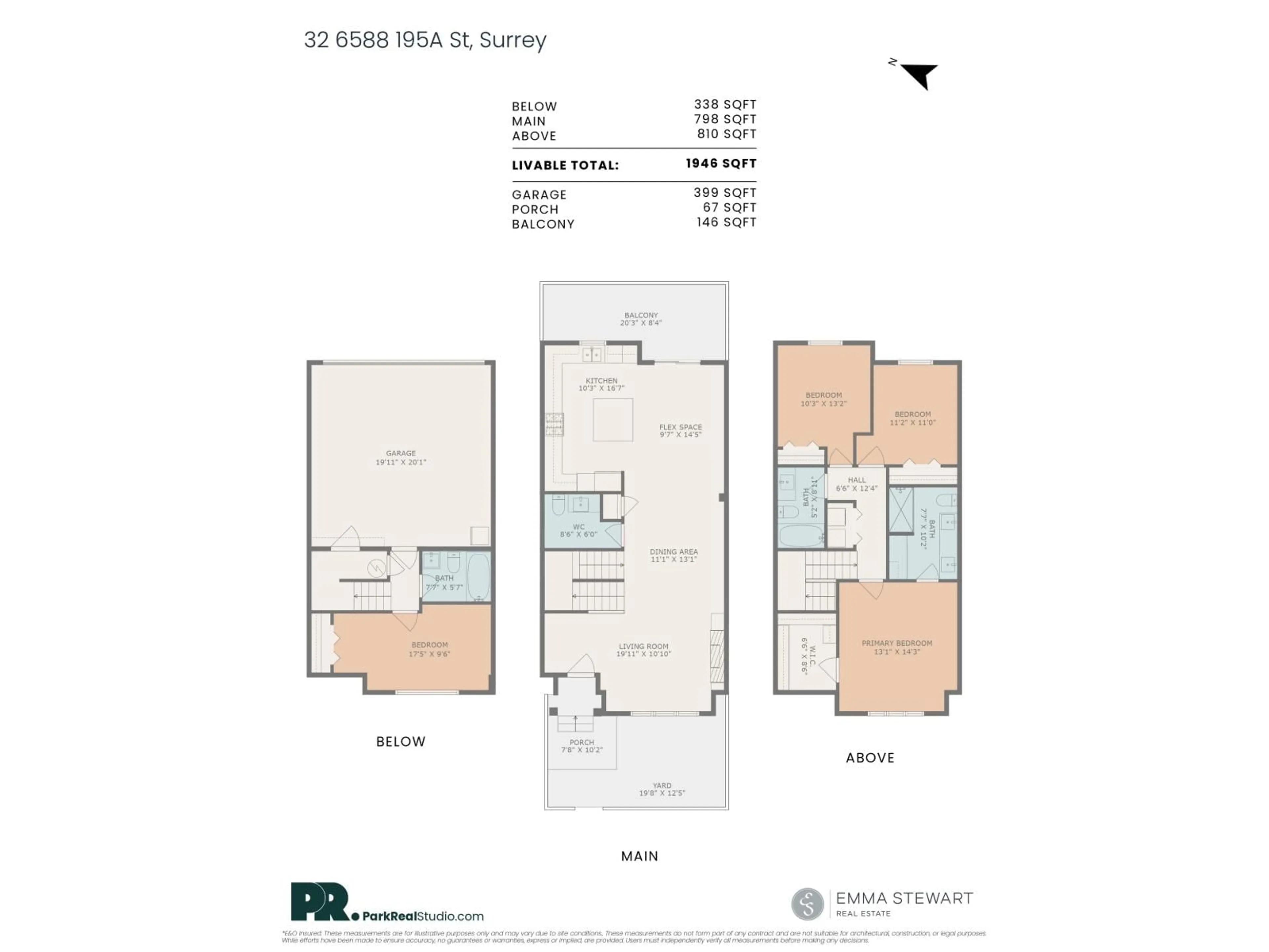 Floor plan for 32 - 6588 195A, Surrey British Columbia V4N5W7
