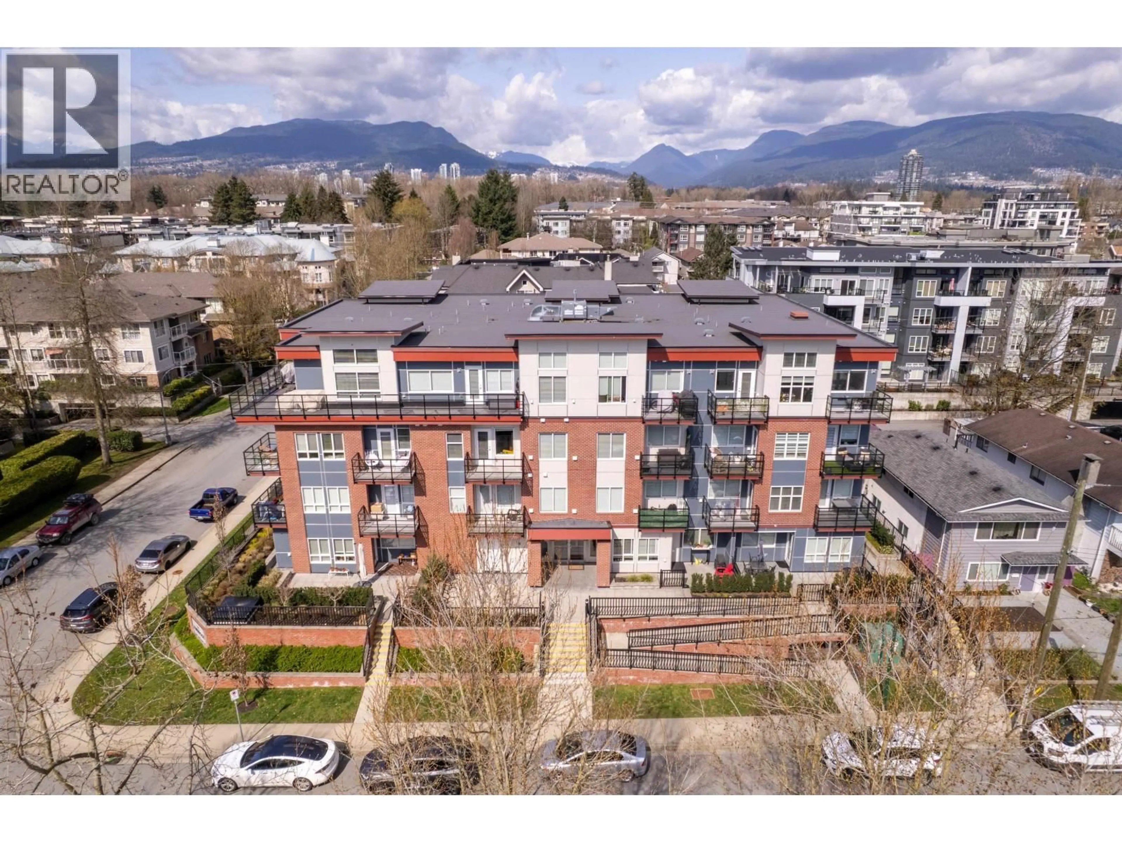 A pic from outside/outdoor area/front of a property/back of a property/a pic from drone, mountain view for 204 - 2389 HAWTHORNE AVENUE, Port Coquitlam British Columbia V3C1X1