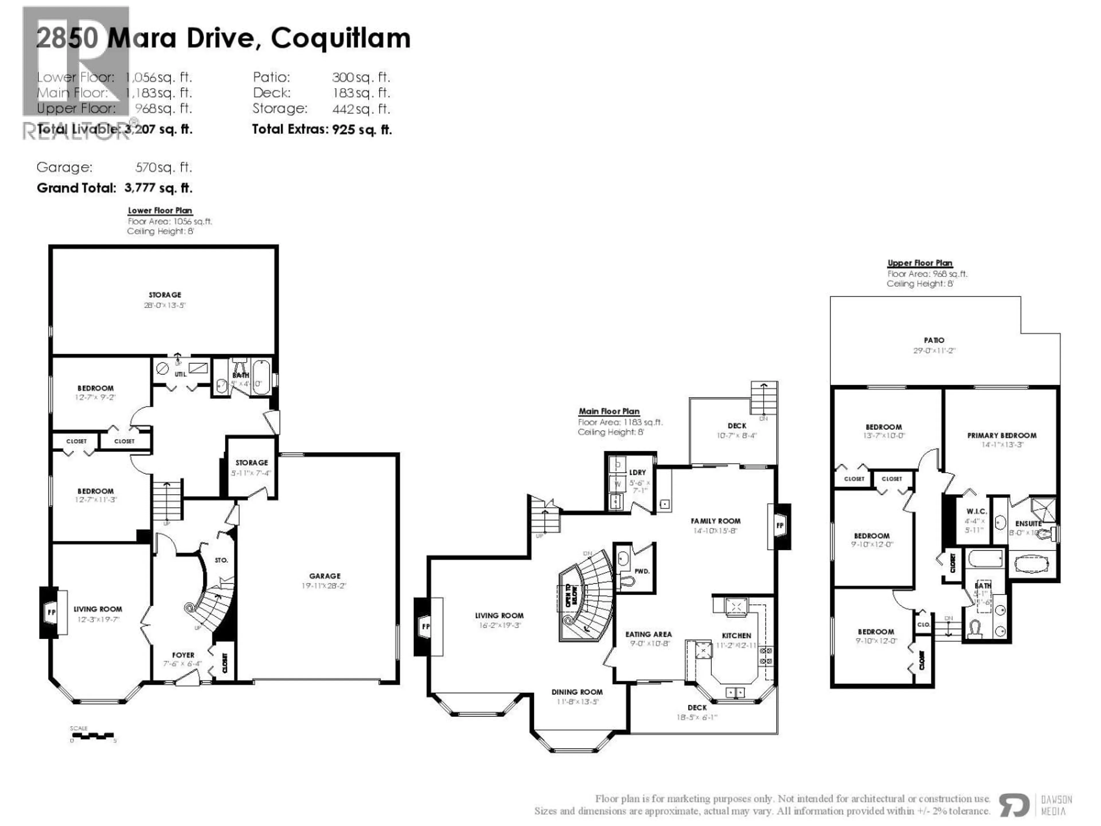 Floor plan for 2850 MARA DRIVE, Coquitlam British Columbia V3C5L2